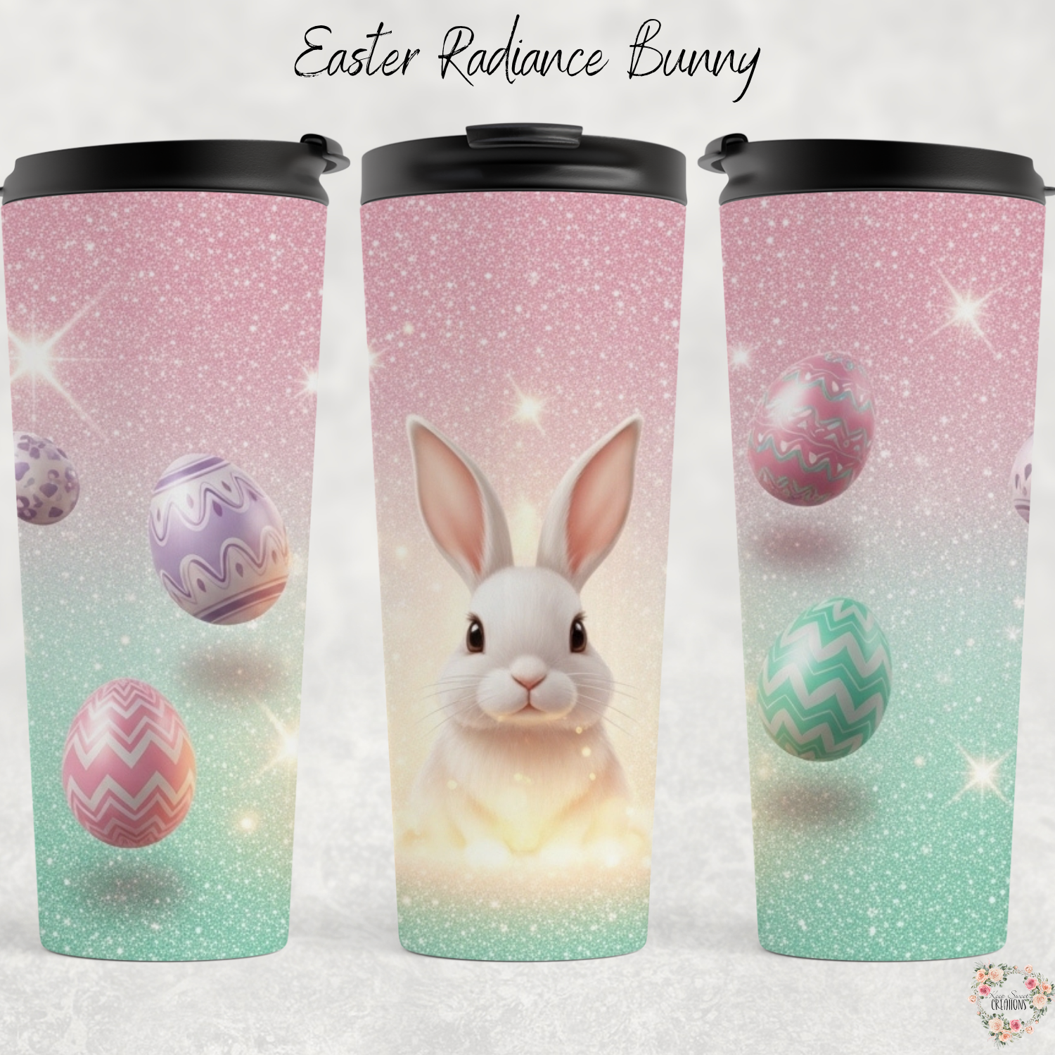 Easter Radiance Bunny Tumbler | Pastel Easter Bunny Spring Cup (11–32 oz)