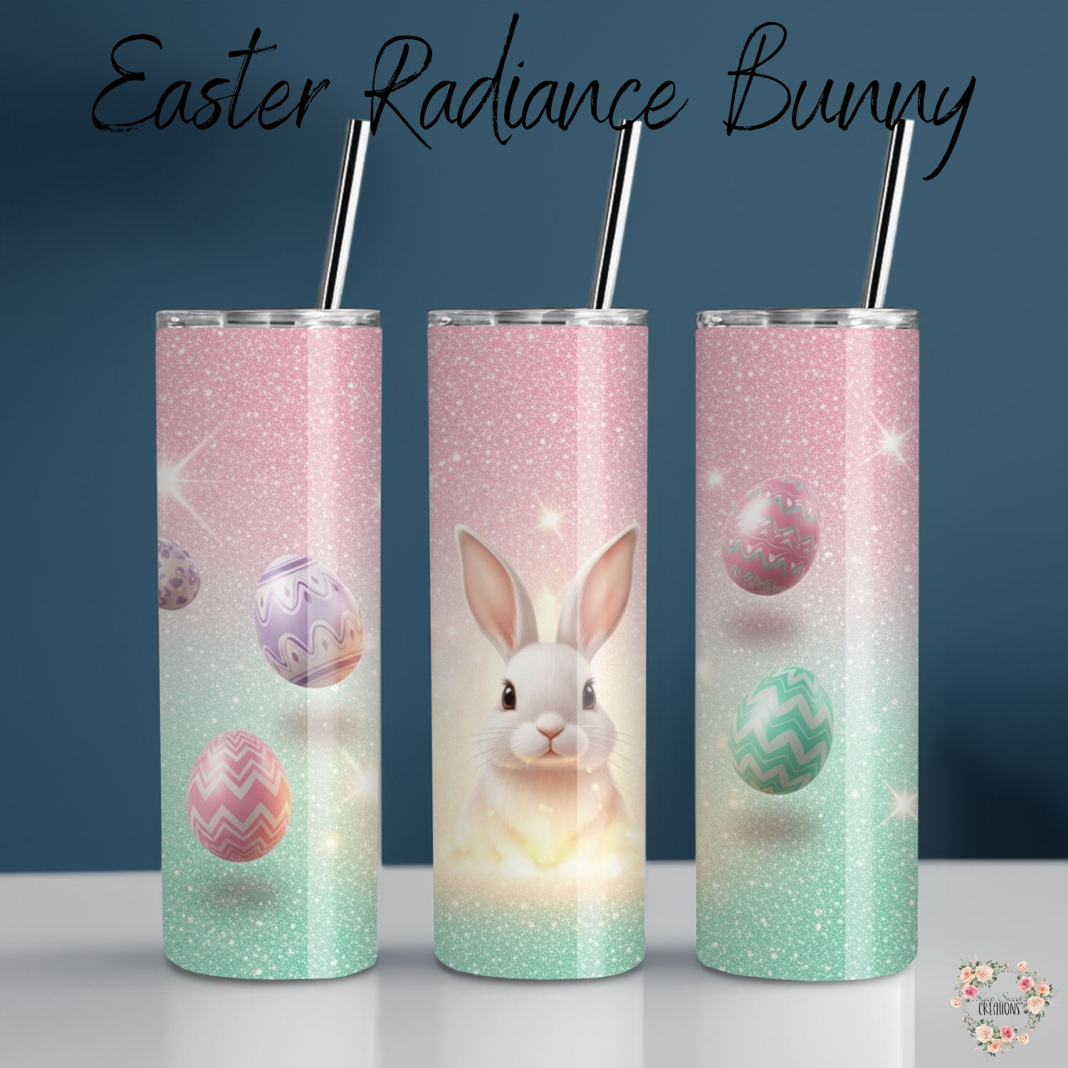 Easter Radiance Bunny Tumbler | Pastel Easter Bunny Spring Cup (11–32 oz)