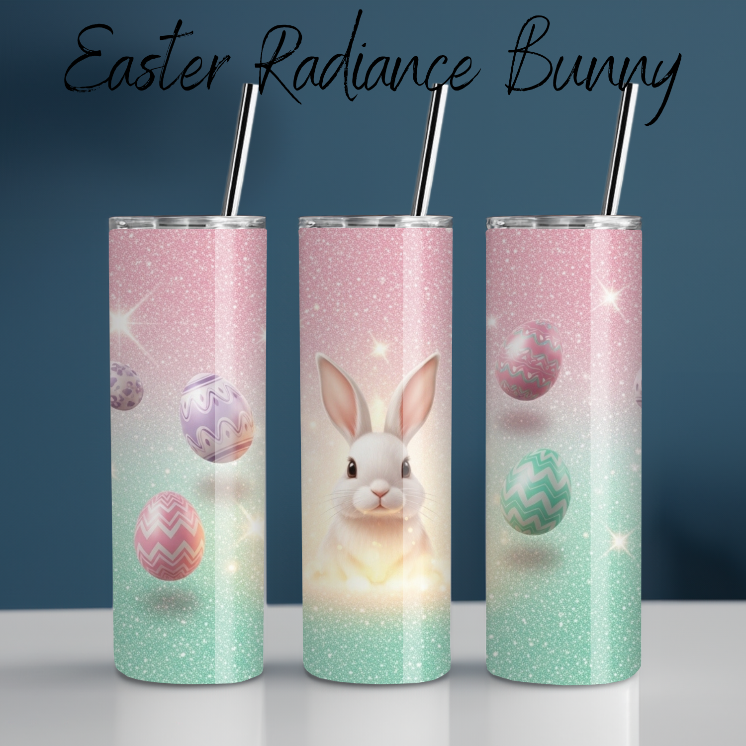 Easter Radiance Bunny Tumbler | Pastel Easter Bunny Spring Cup (11–32 oz)