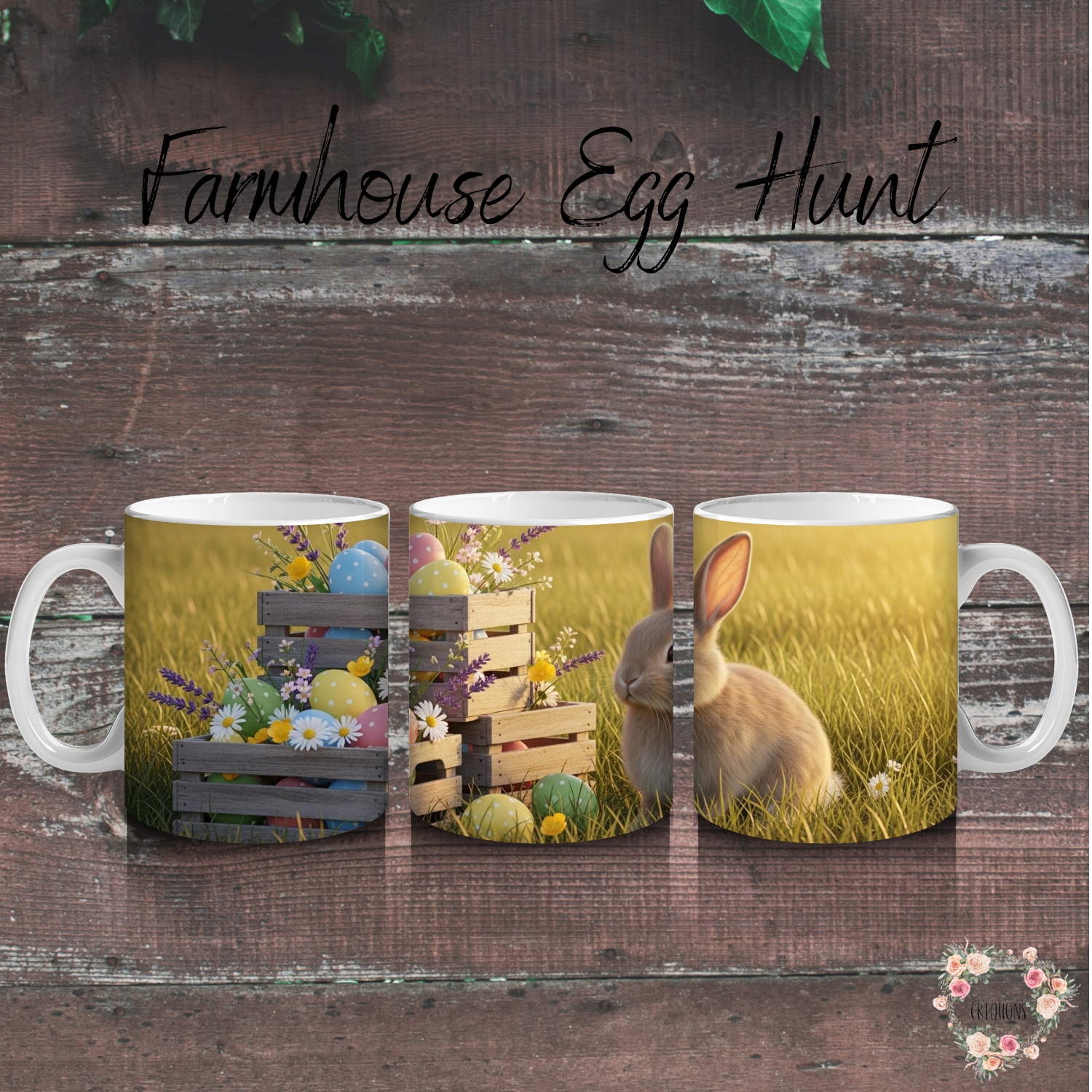 Farmhouse Egg Hunt Tumbler | Rustic Easter Bunny Cup (11–32 oz)