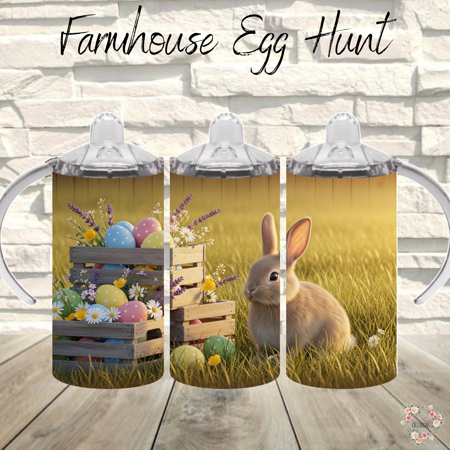 Farmhouse Egg Hunt Tumbler | Rustic Easter Bunny Cup (11–32 oz)