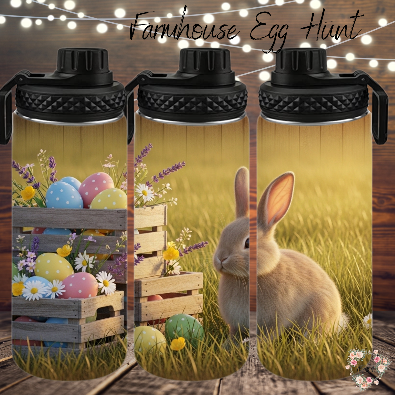 Farmhouse Egg Hunt Tumbler | Rustic Easter Bunny Cup (11–32 oz)