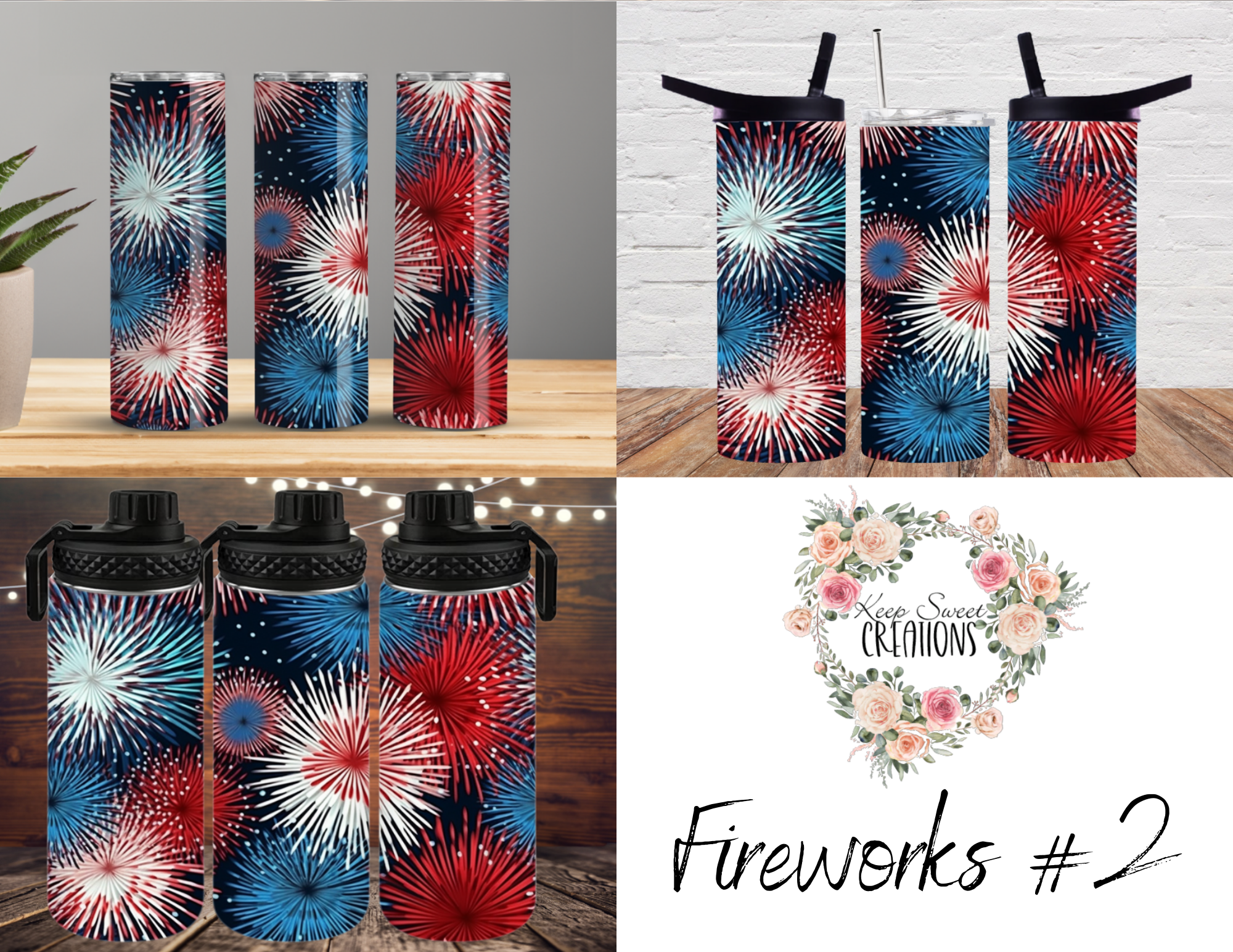 Light up your celebrations with these Fireworks Patriotic Tumblers! 🎆🇺🇸 Featuring dazzling red, white, and blue fireworks bursting against a dark sky, these tumblers bring the energy of July 4th, Memorial Day, and all things American pride! Perfect for summer BBQs, patriotic gatherings, and anyone who loves a bold, festive design. Available in multiple tumbler sizes to match your celebration style!
