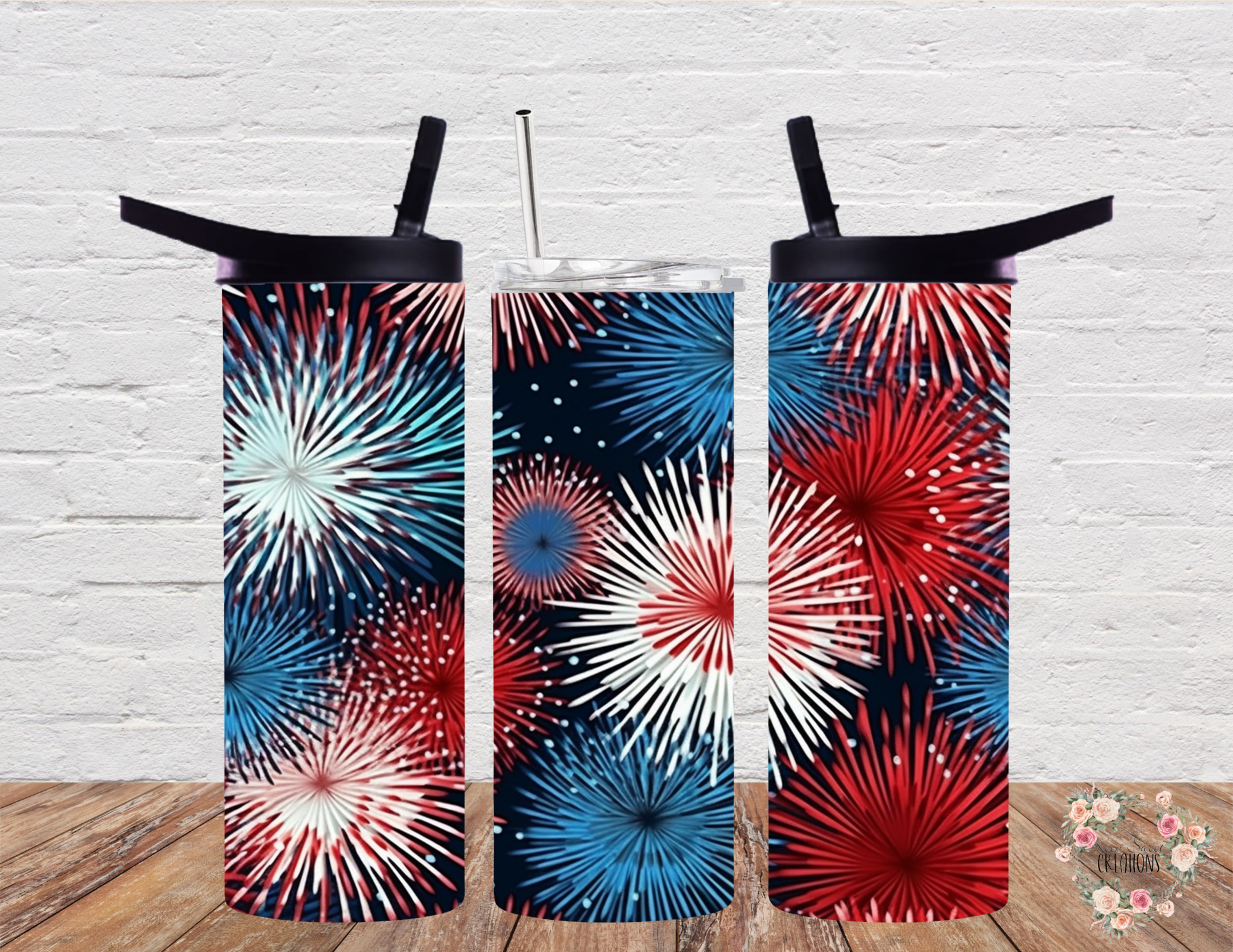 Light up your celebrations with these Fireworks Patriotic Tumblers! 🎆🇺🇸 Featuring dazzling red, white, and blue fireworks bursting against a dark sky, these tumblers bring the energy of July 4th, Memorial Day, and all things American pride! Perfect for summer BBQs, patriotic gatherings, and anyone who loves a bold, festive design. Available in multiple tumbler sizes to match your celebration style!