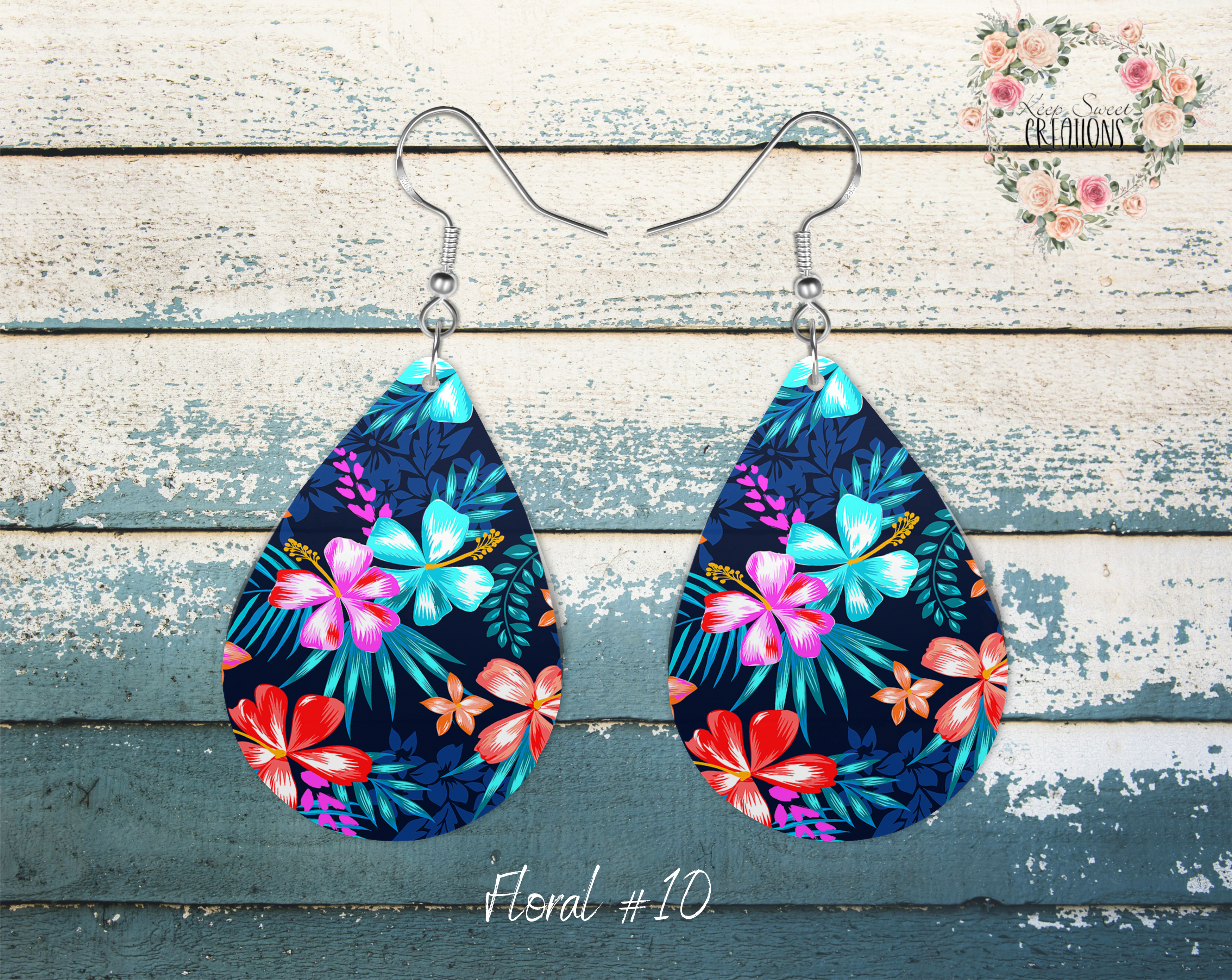 Elegant Floral Teardrop Earrings – Nature-Inspired Dangle Jewelry