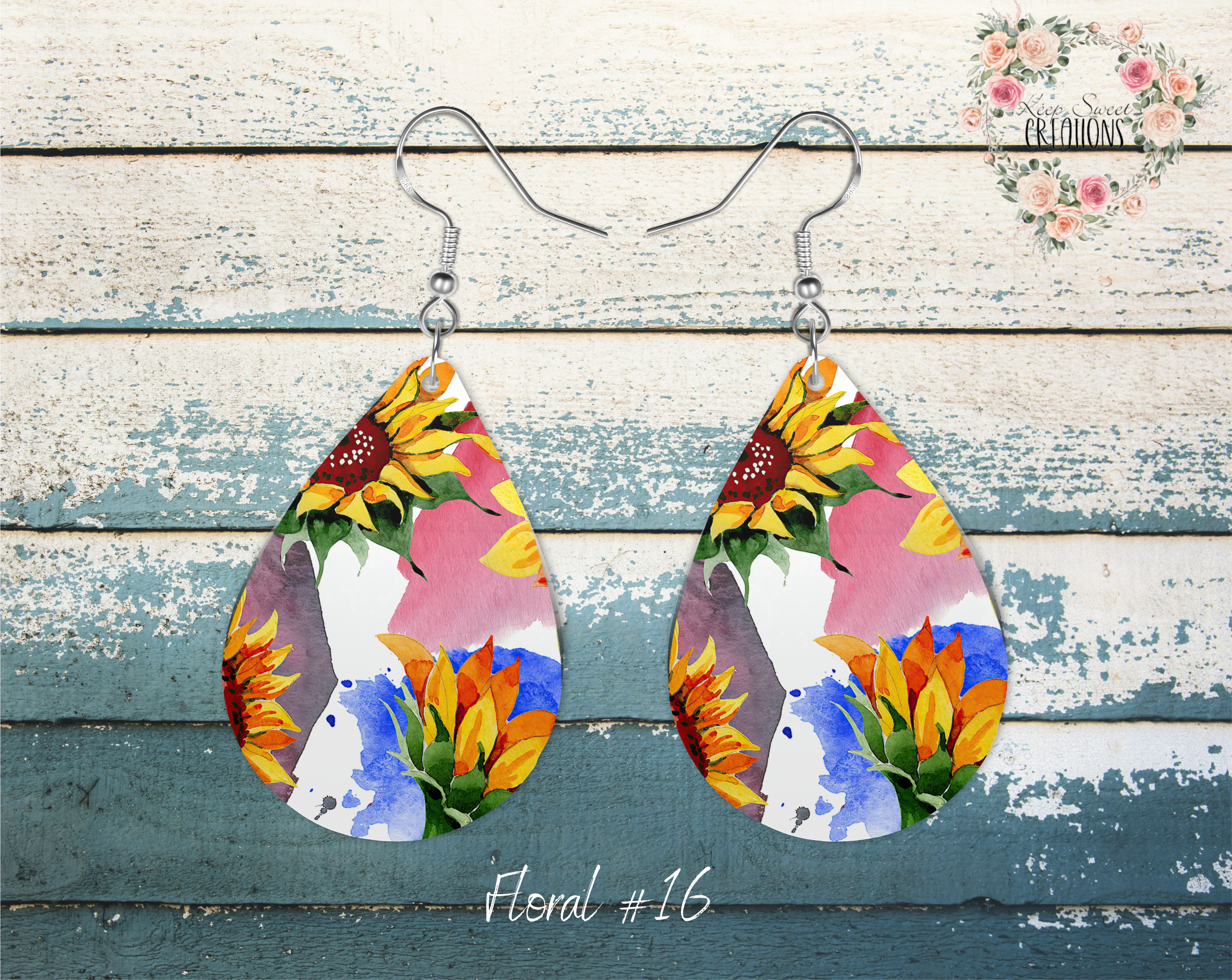 Elegant Floral Teardrop Earrings – Nature-Inspired Dangle Jewelry