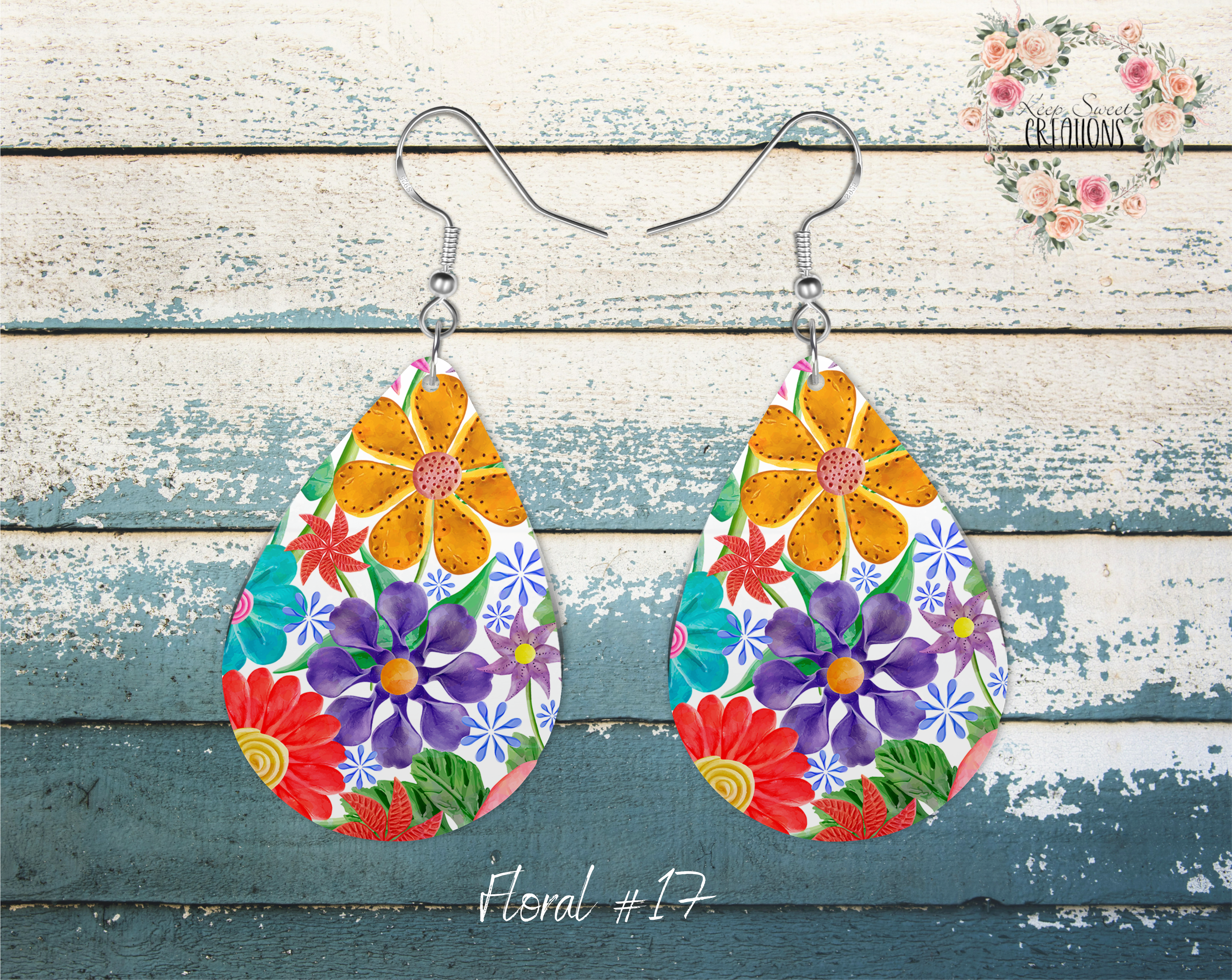Elegant Floral Teardrop Earrings – Nature-Inspired Dangle Jewelry