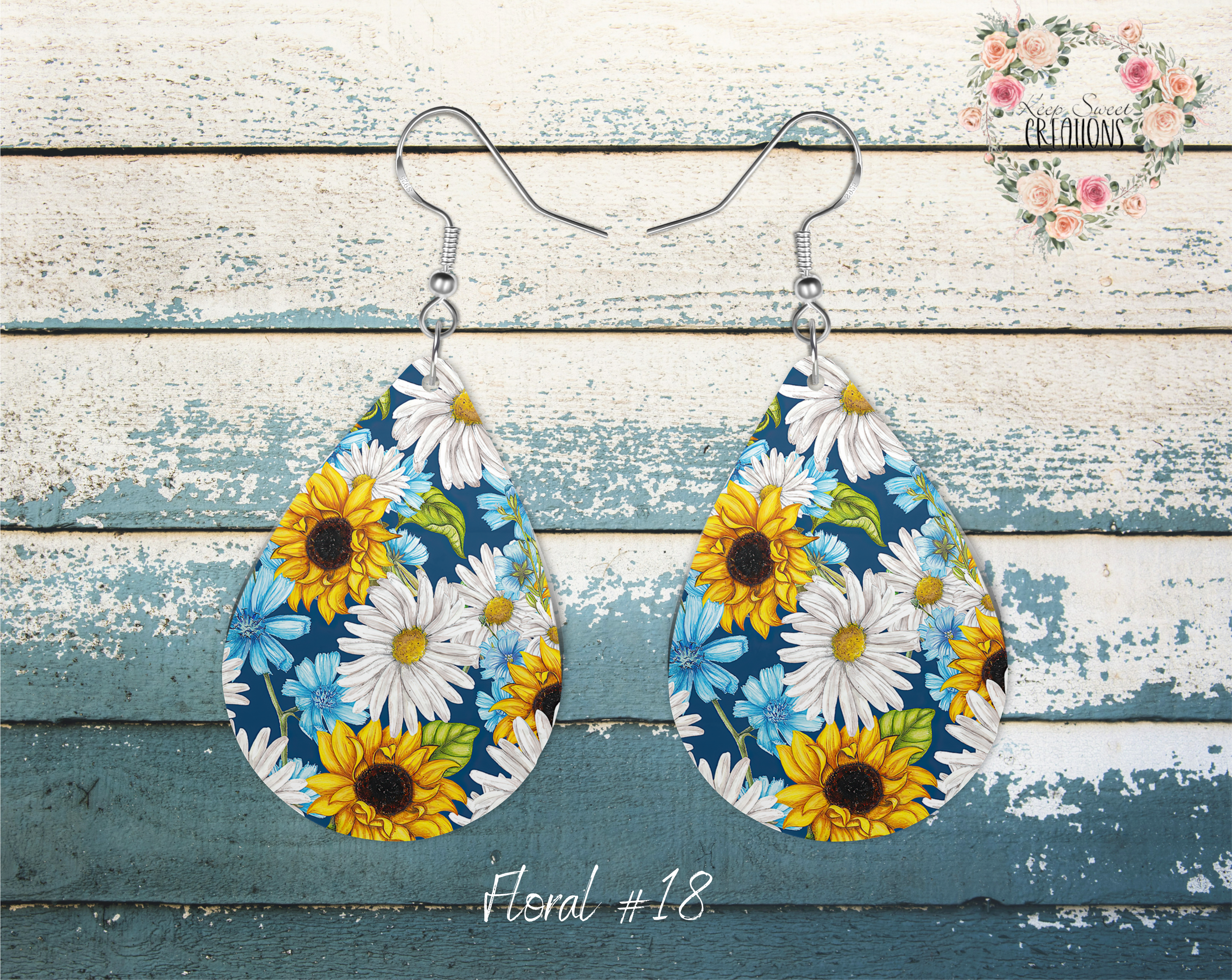 Elegant Floral Teardrop Earrings – Nature-Inspired Dangle Jewelry