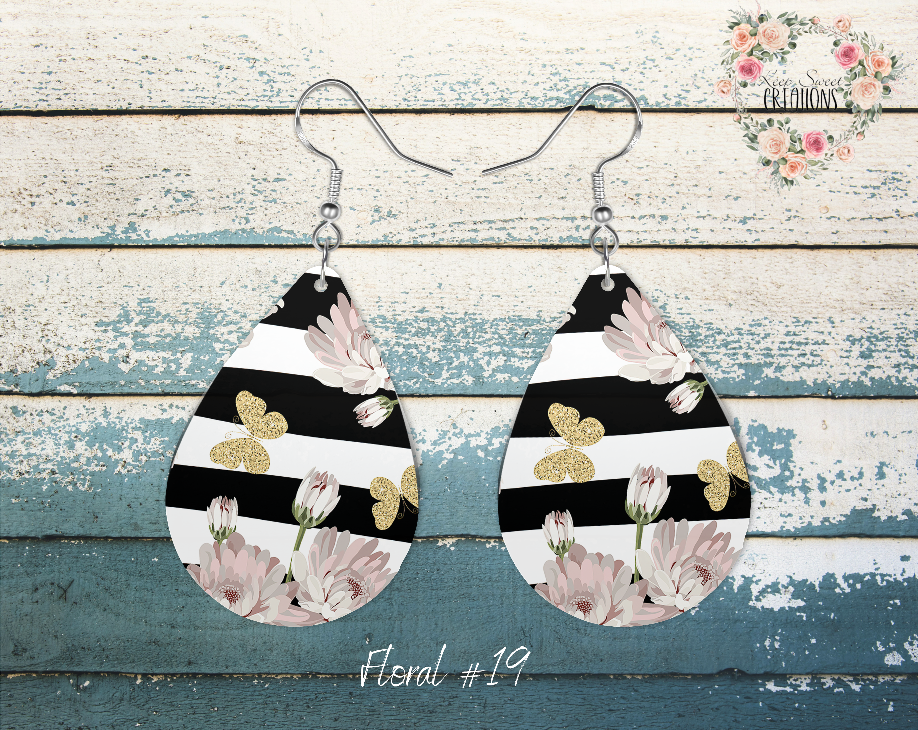 Elegant Floral Teardrop Earrings – Nature-Inspired Dangle Jewelry
