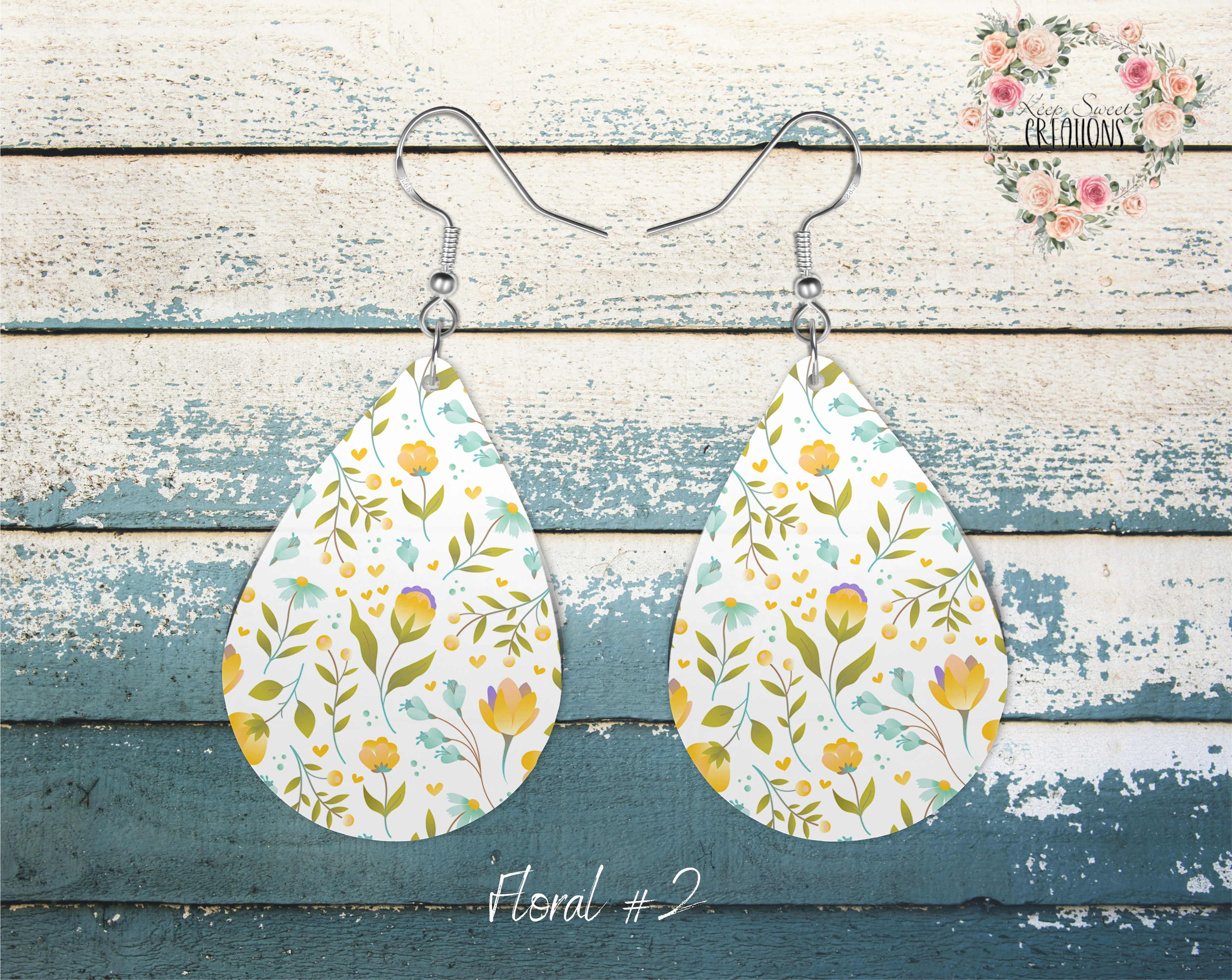 Elegant Floral Teardrop Earrings – Nature-Inspired Dangle Jewelry