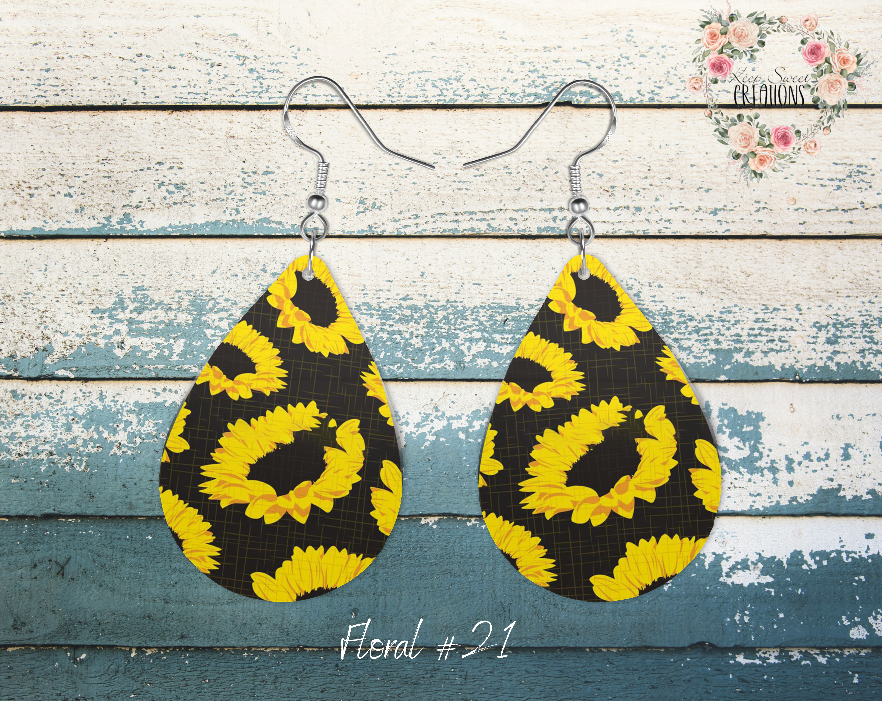 Elegant Floral Teardrop Earrings – Nature-Inspired Dangle Jewelry