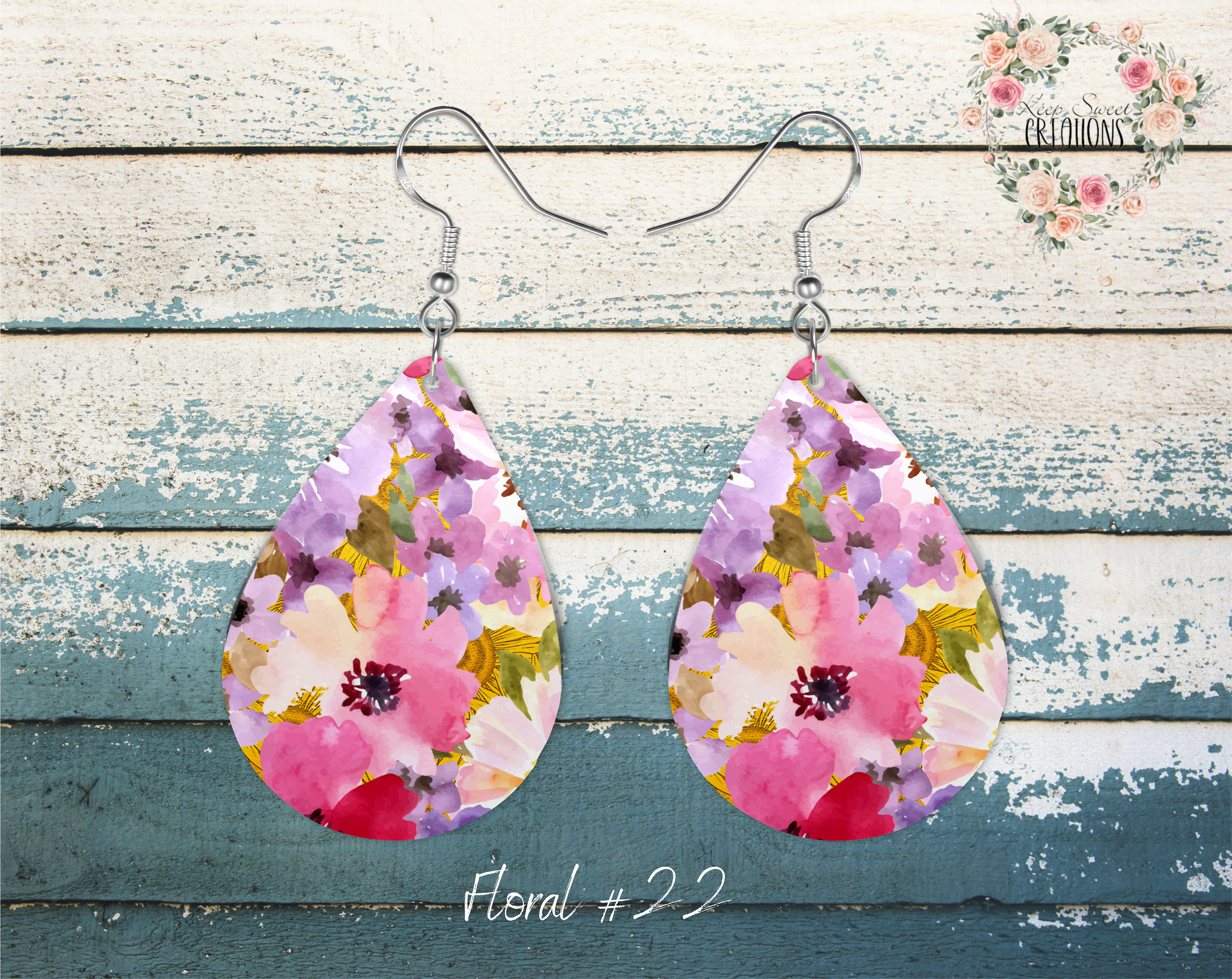 Elegant Floral Teardrop Earrings – Nature-Inspired Dangle Jewelry