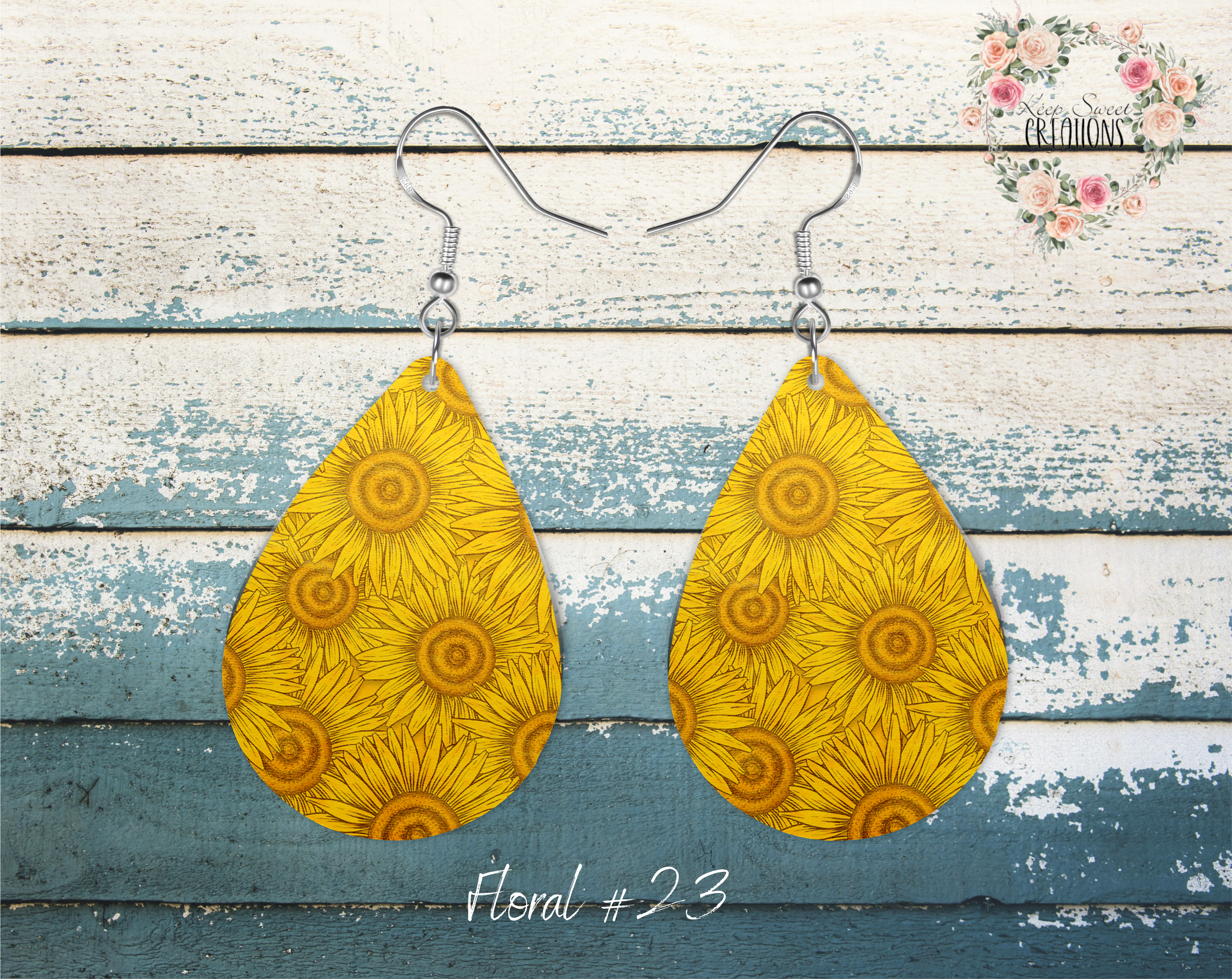 Elegant Floral Teardrop Earrings – Nature-Inspired Dangle Jewelry