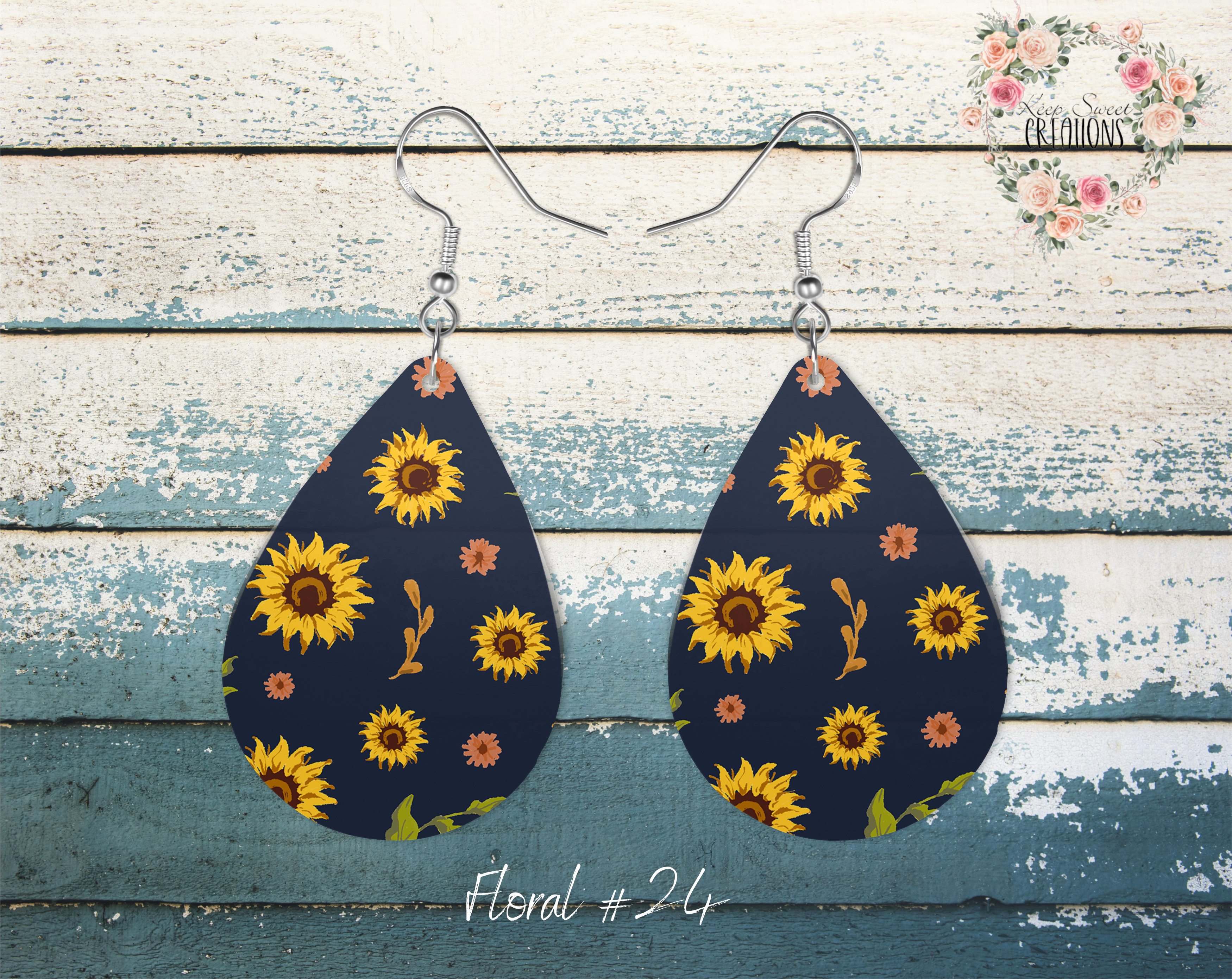 Elegant Floral Teardrop Earrings – Nature-Inspired Dangle Jewelry