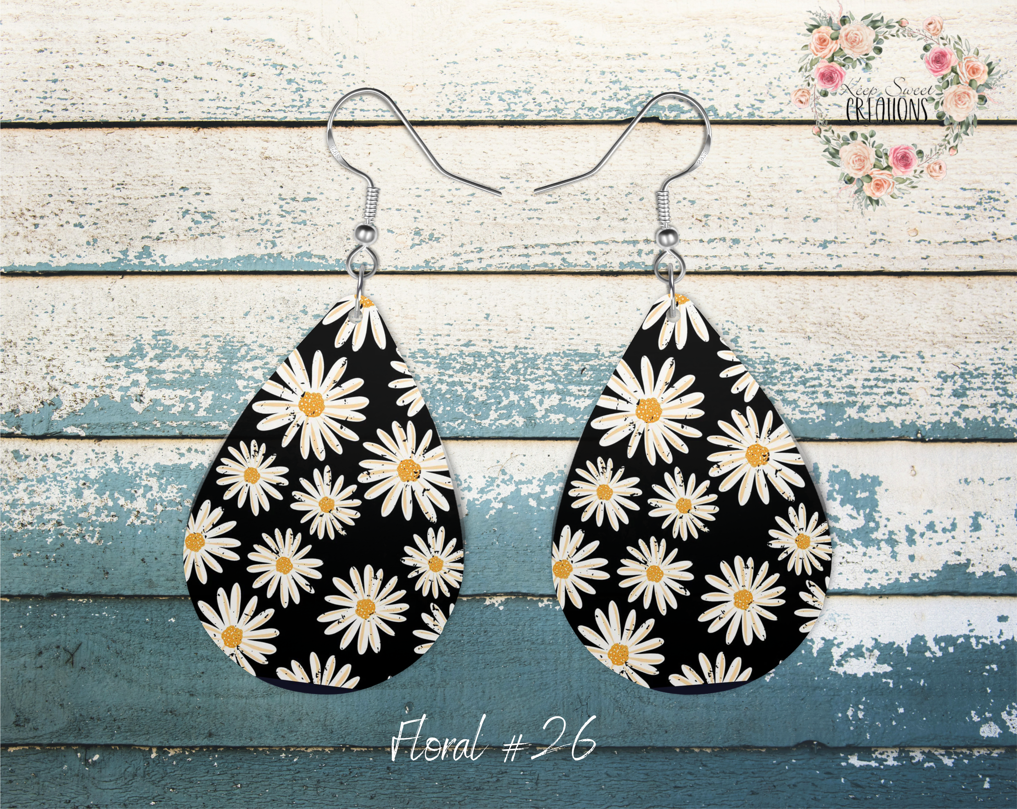 Elegant Floral Teardrop Earrings – Nature-Inspired Dangle Jewelry