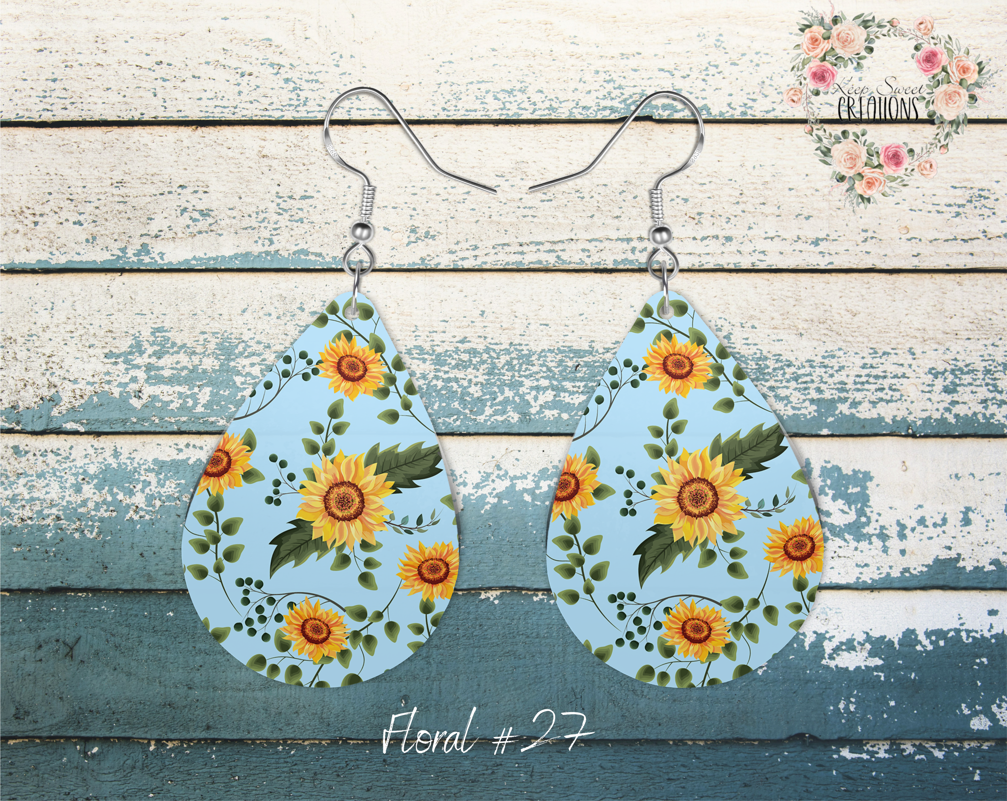 Elegant Floral Teardrop Earrings – Nature-Inspired Dangle Jewelry