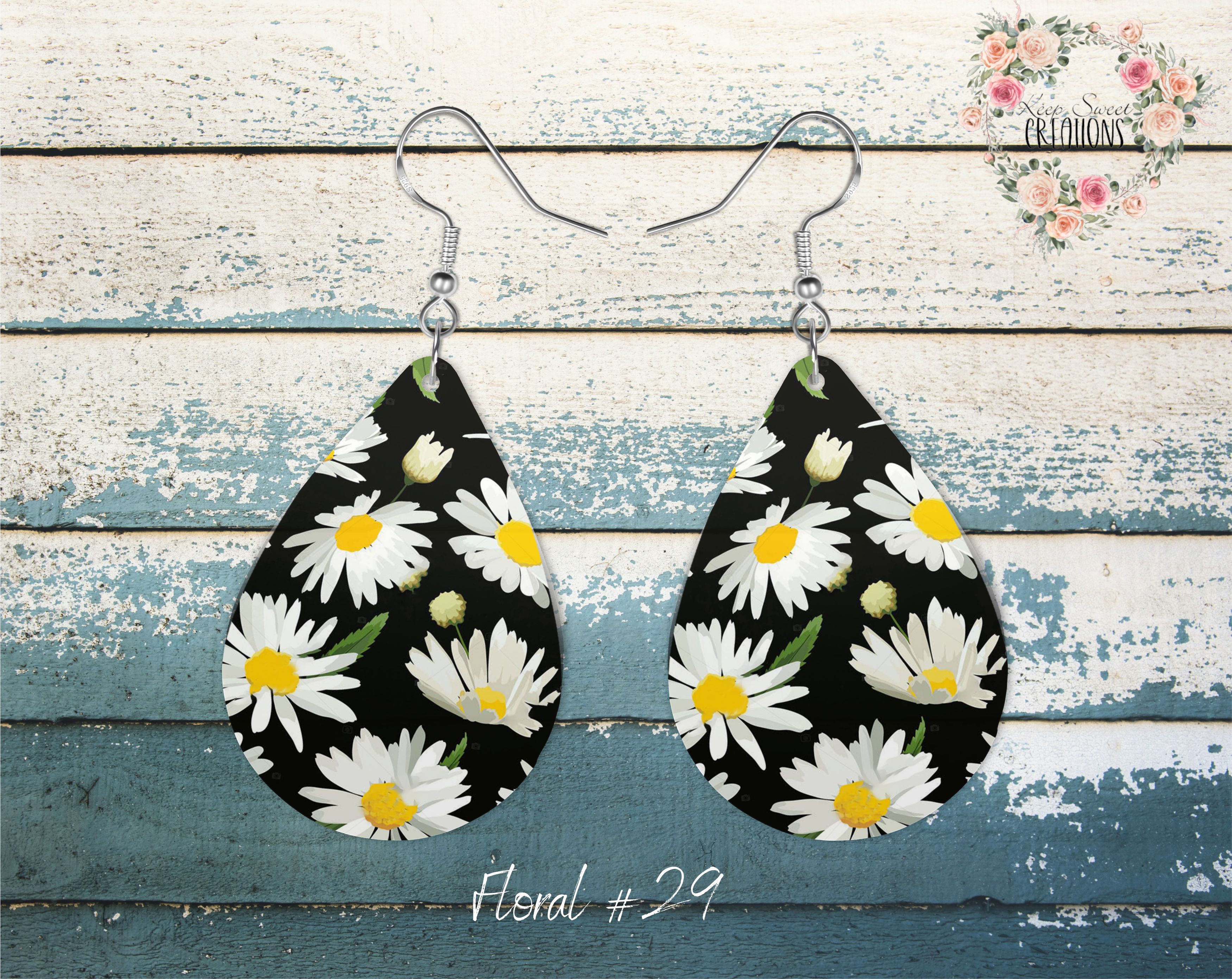 Elegant Floral Teardrop Earrings – Nature-Inspired Dangle Jewelry