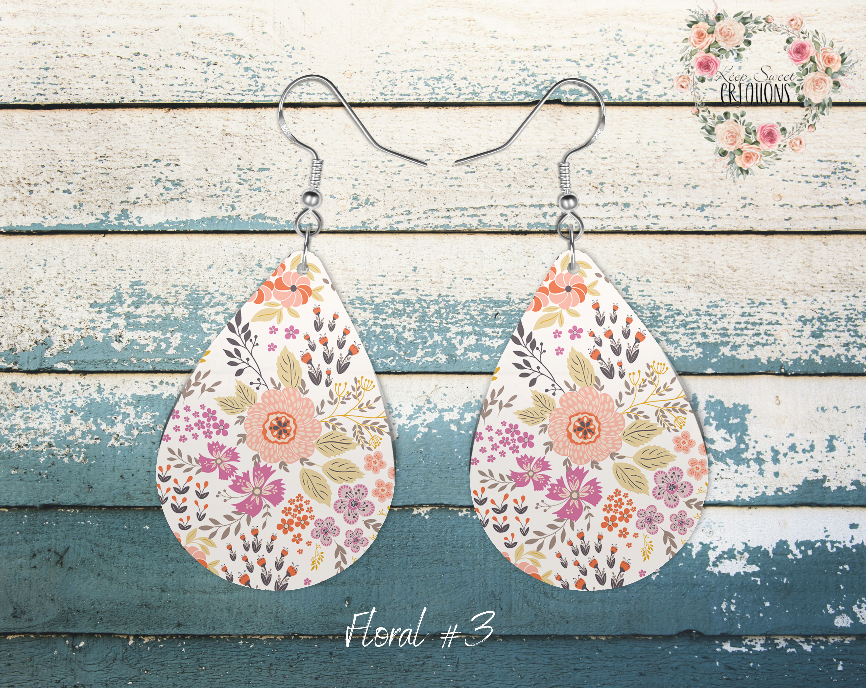 Elegant Floral Teardrop Earrings – Nature-Inspired Dangle Jewelry