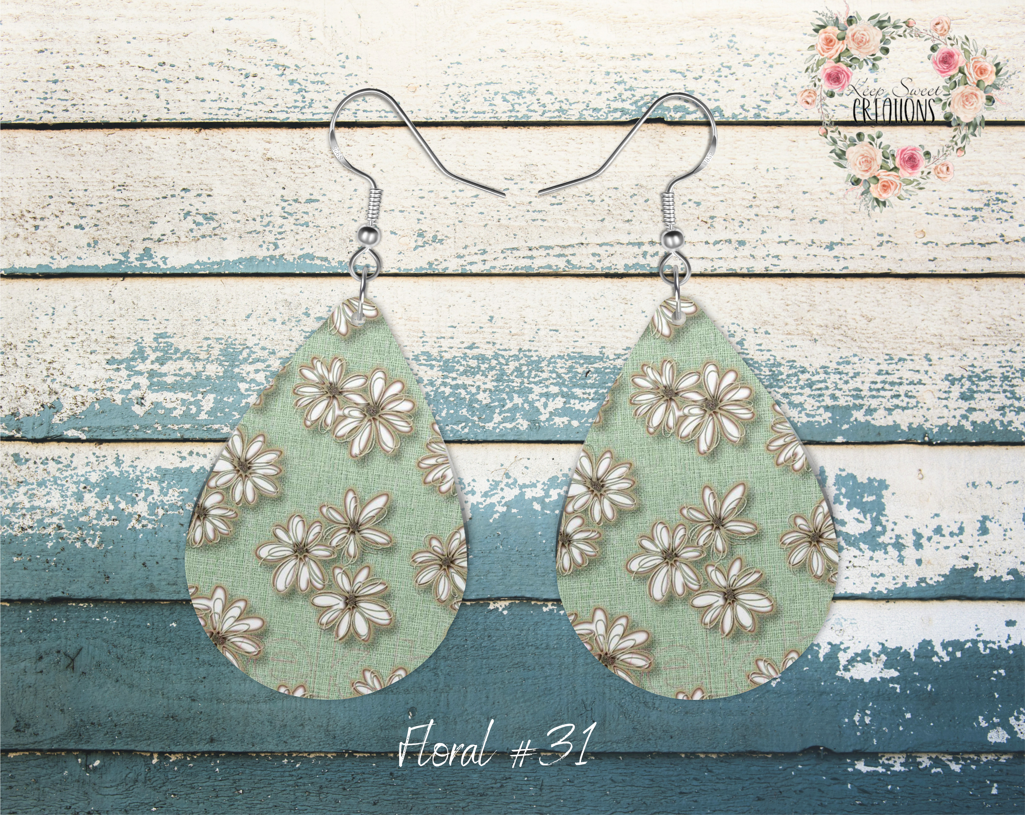 Elegant Floral Teardrop Earrings – Nature-Inspired Dangle Jewelry