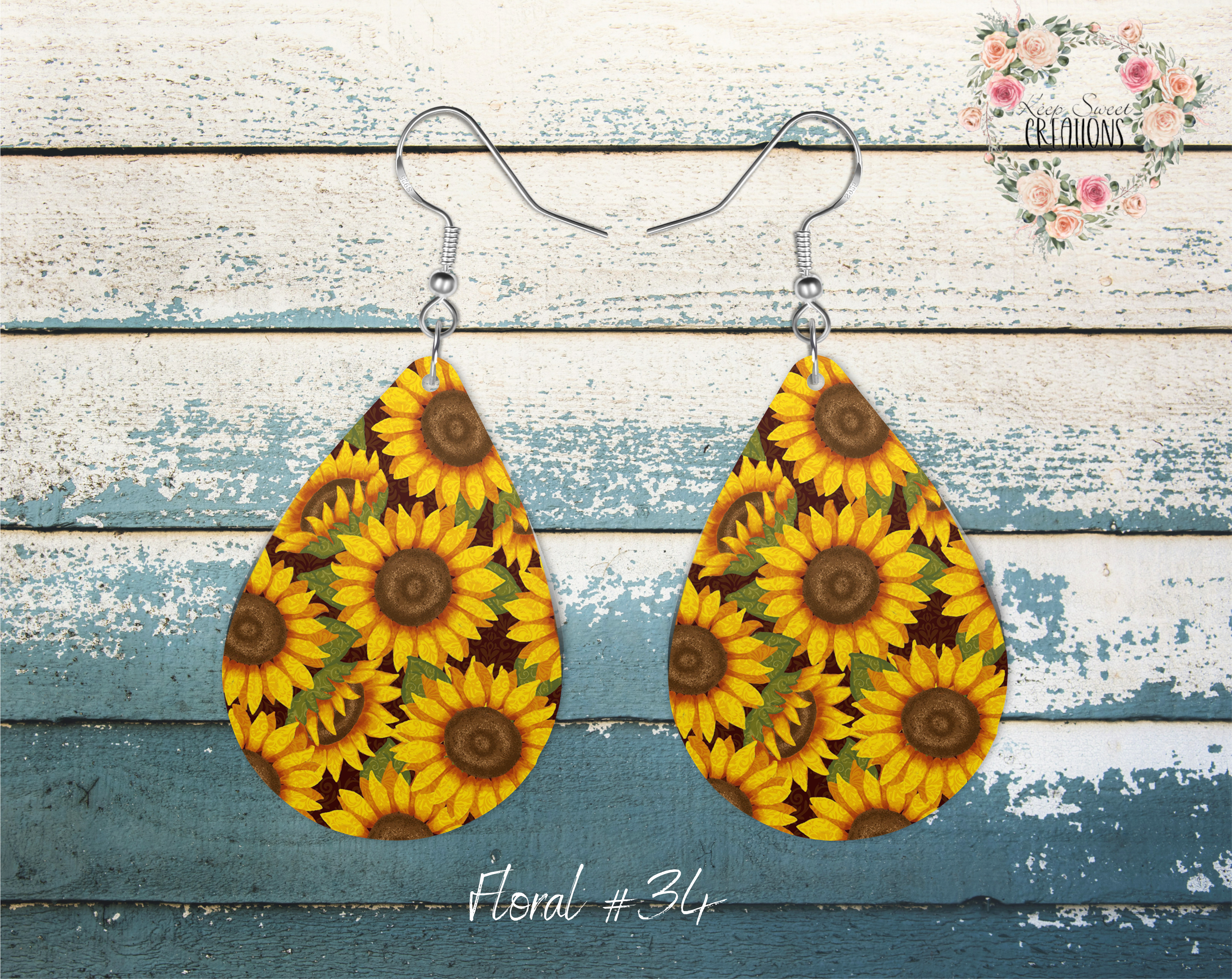 Elegant Floral Teardrop Earrings – Nature-Inspired Dangle Jewelry