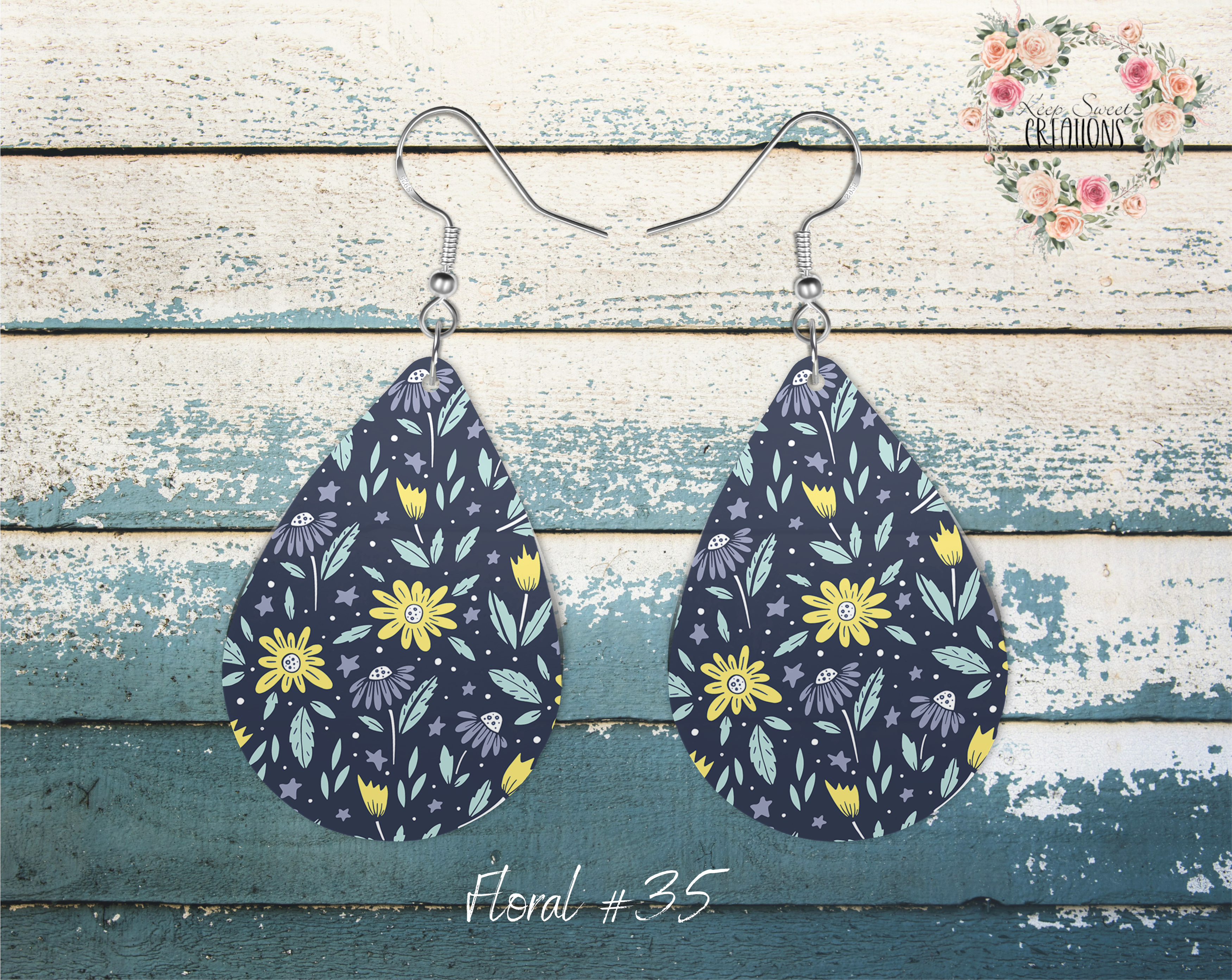 Elegant Floral Teardrop Earrings – Nature-Inspired Dangle Jewelry