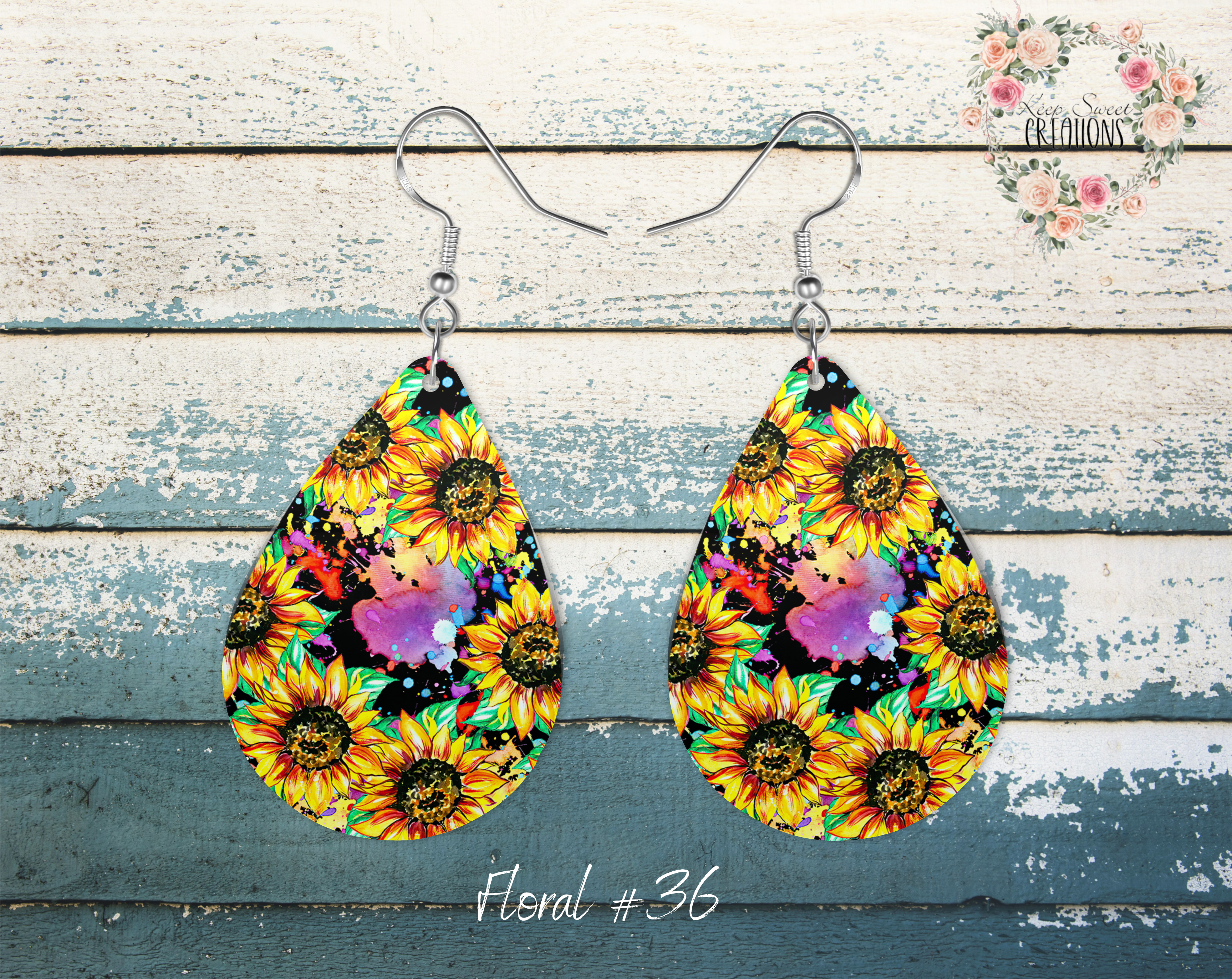 Elegant Floral Teardrop Earrings – Nature-Inspired Dangle Jewelry