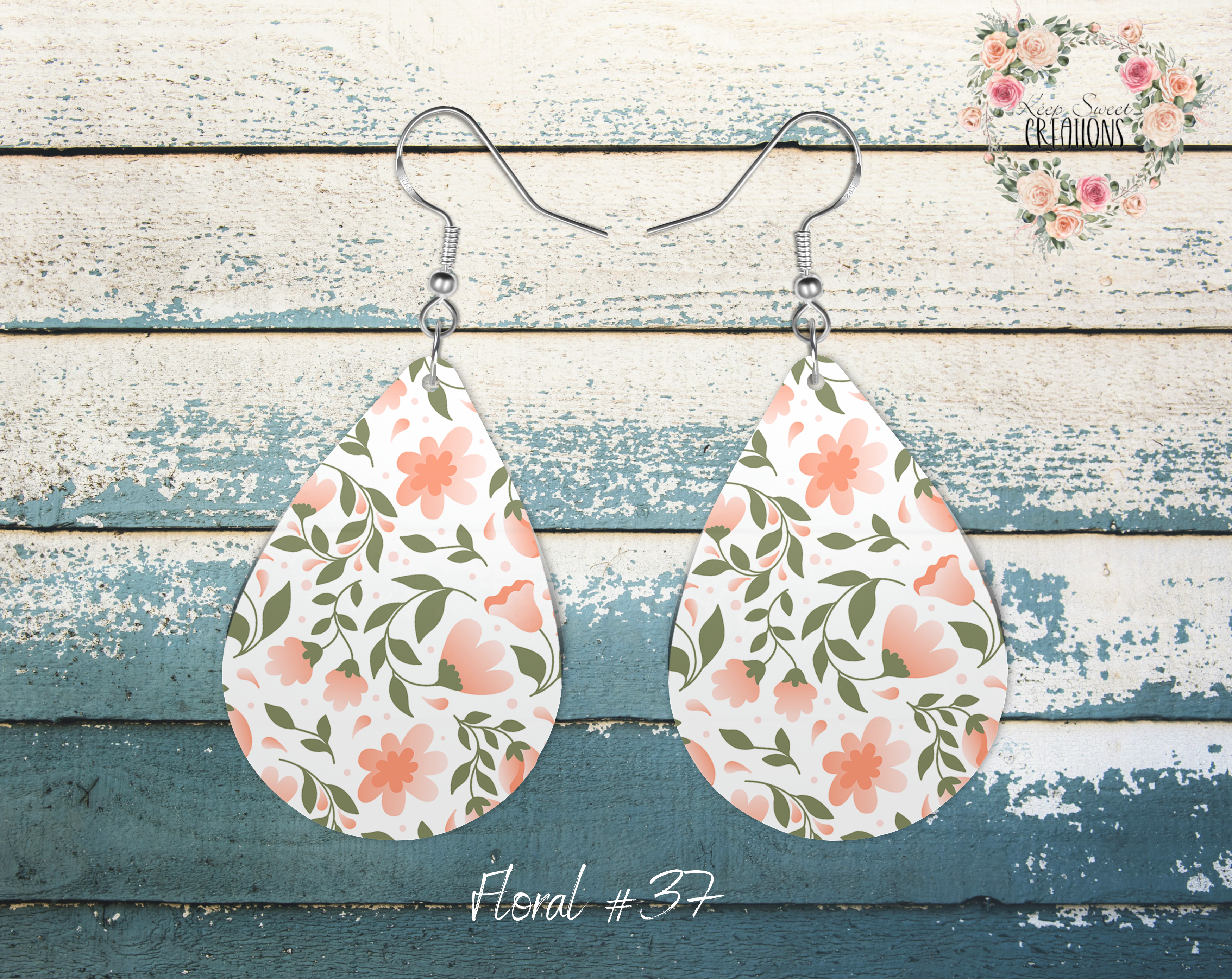 Elegant Floral Teardrop Earrings – Nature-Inspired Dangle Jewelry