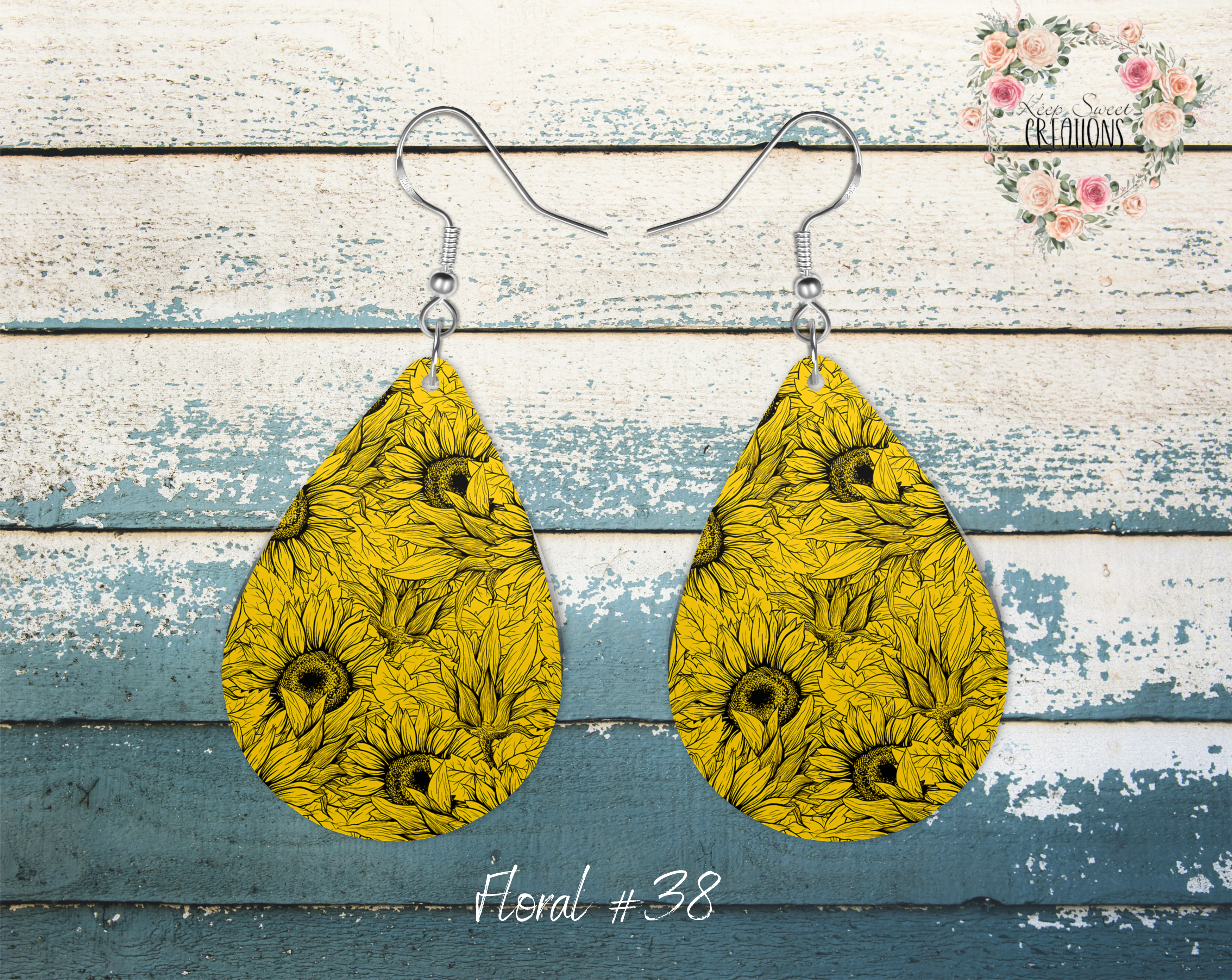 Elegant Floral Teardrop Earrings – Nature-Inspired Dangle Jewelry