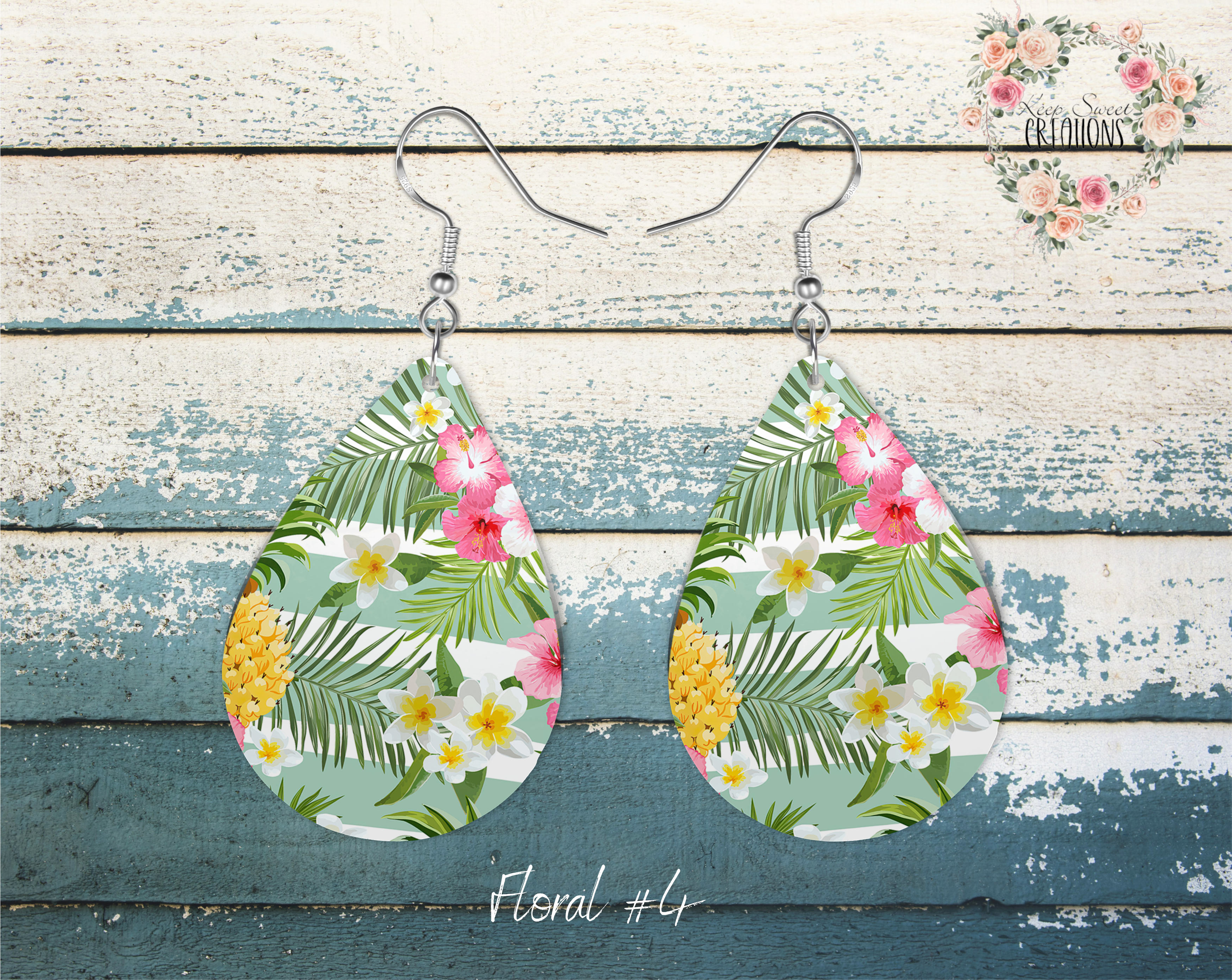 Elegant Floral Teardrop Earrings – Nature-Inspired Dangle Jewelry