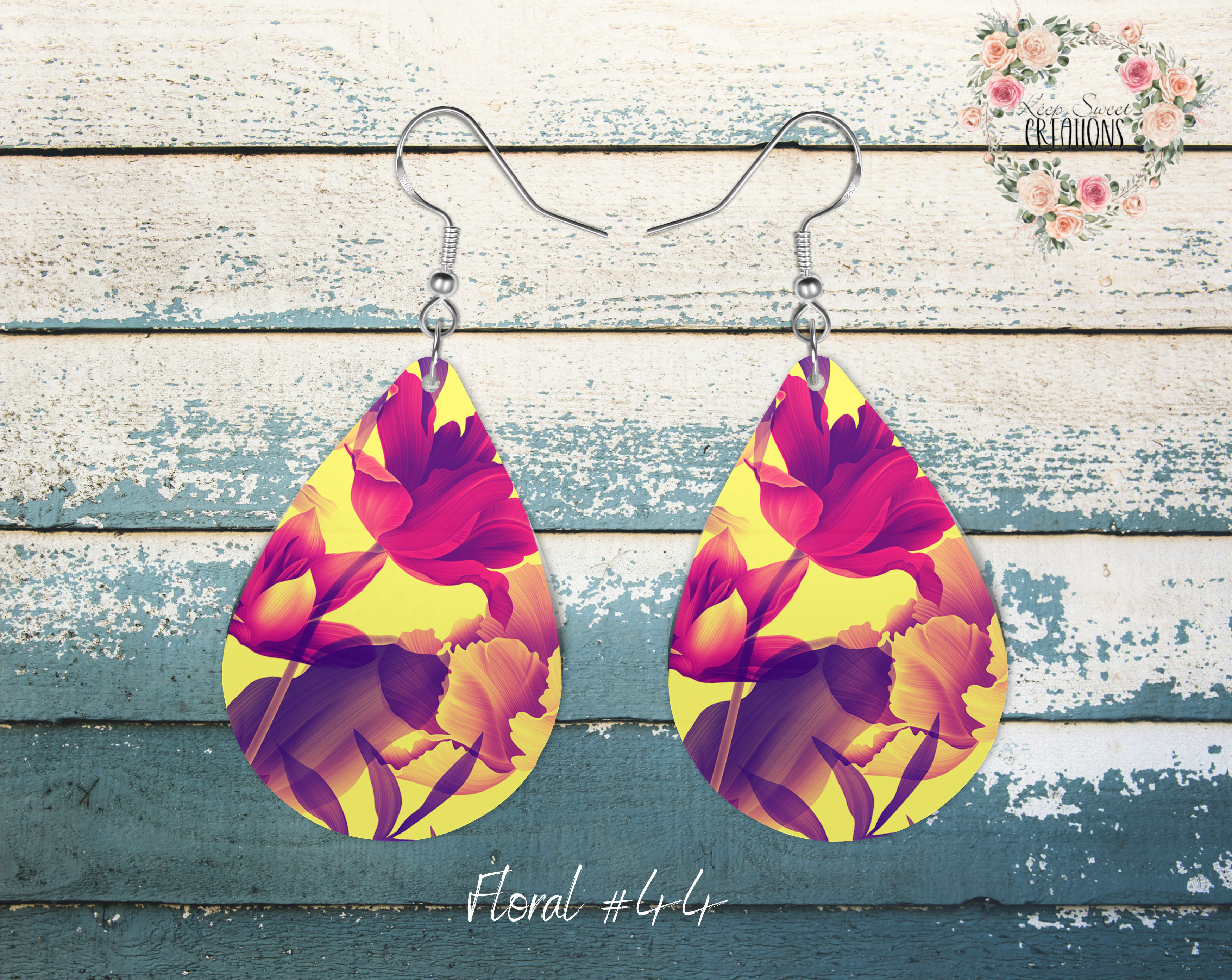 Elegant Floral Teardrop Earrings – Nature-Inspired Dangle Jewelry