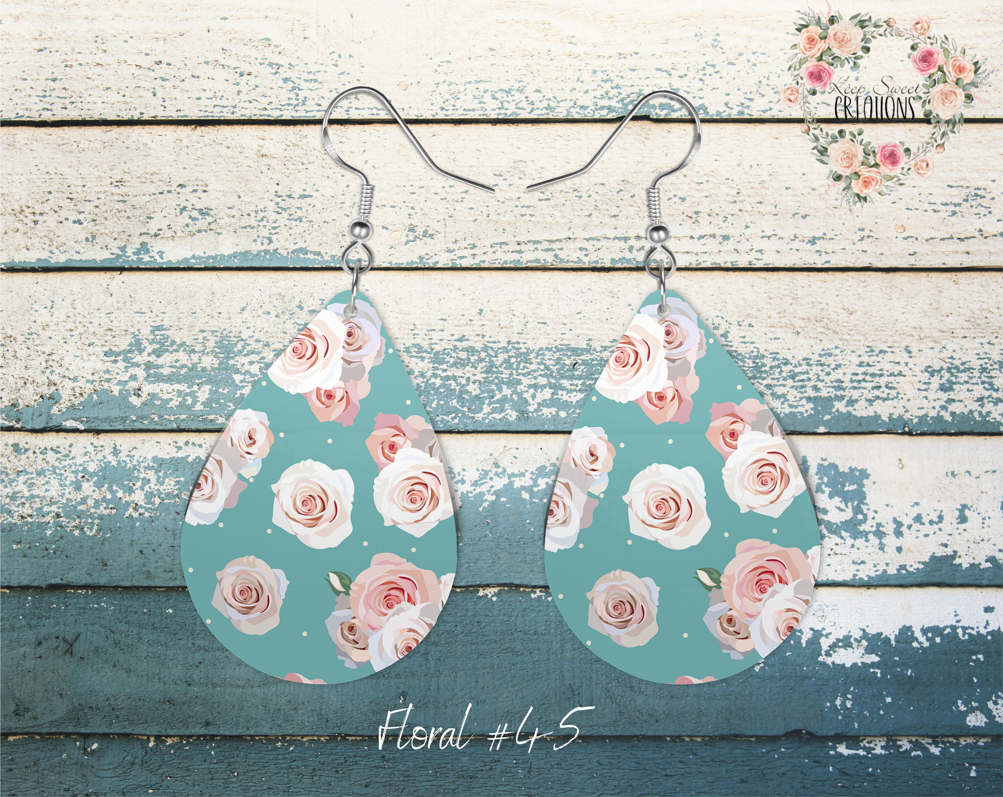 Elegant Floral Teardrop Earrings – Nature-Inspired Dangle Jewelry