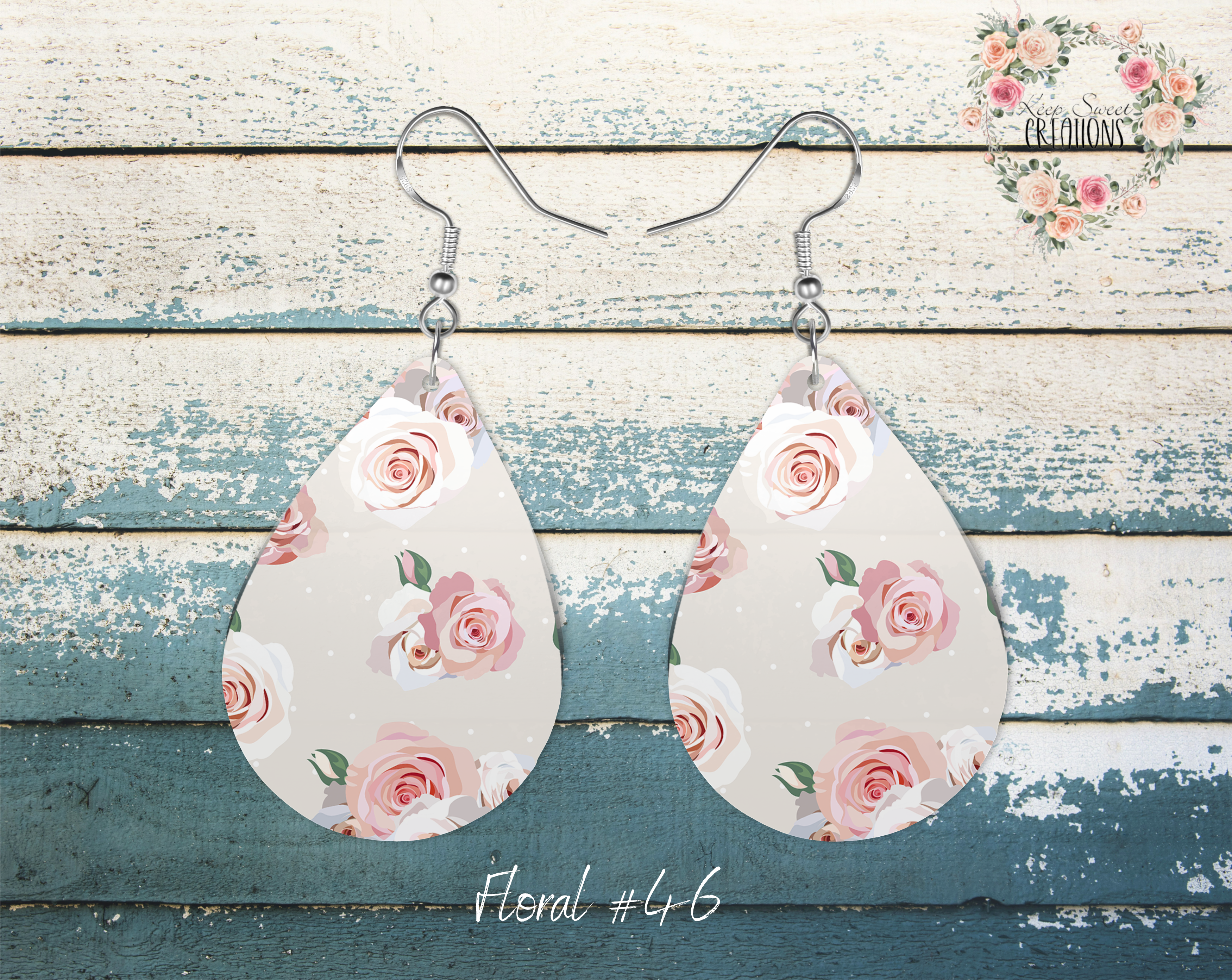 Elegant Floral Teardrop Earrings – Nature-Inspired Dangle Jewelry