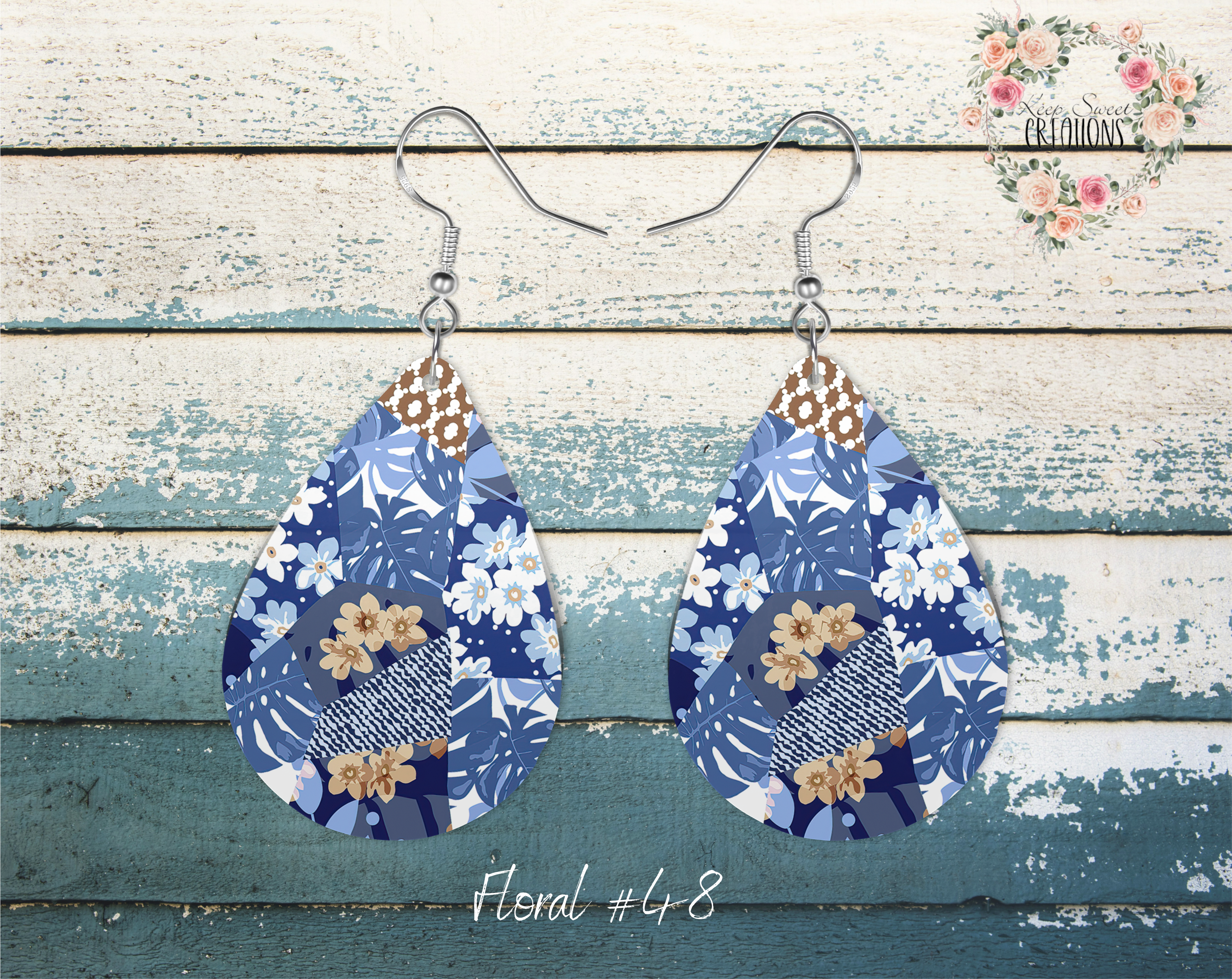 Elegant Floral Teardrop Earrings – Nature-Inspired Dangle Jewelry