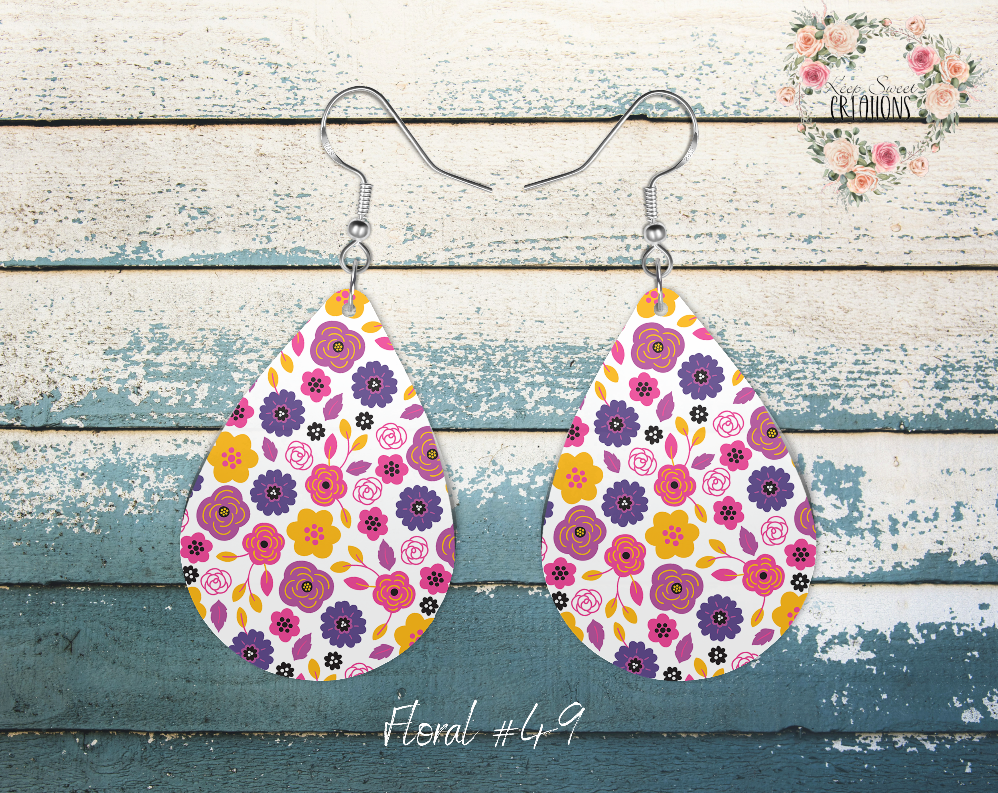 Elegant Floral Teardrop Earrings – Nature-Inspired Dangle Jewelry