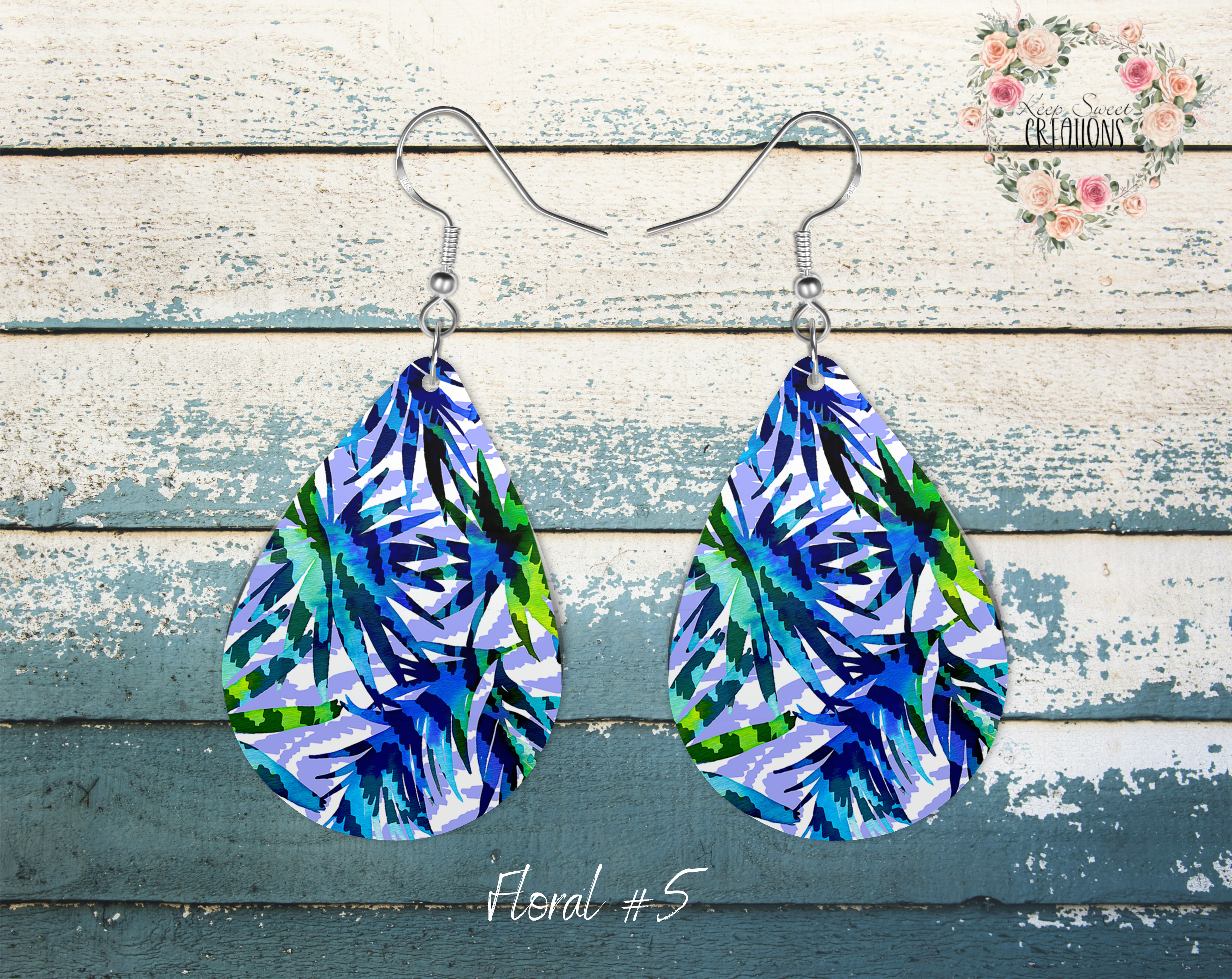 Elegant Floral Teardrop Earrings – Nature-Inspired Dangle Jewelry