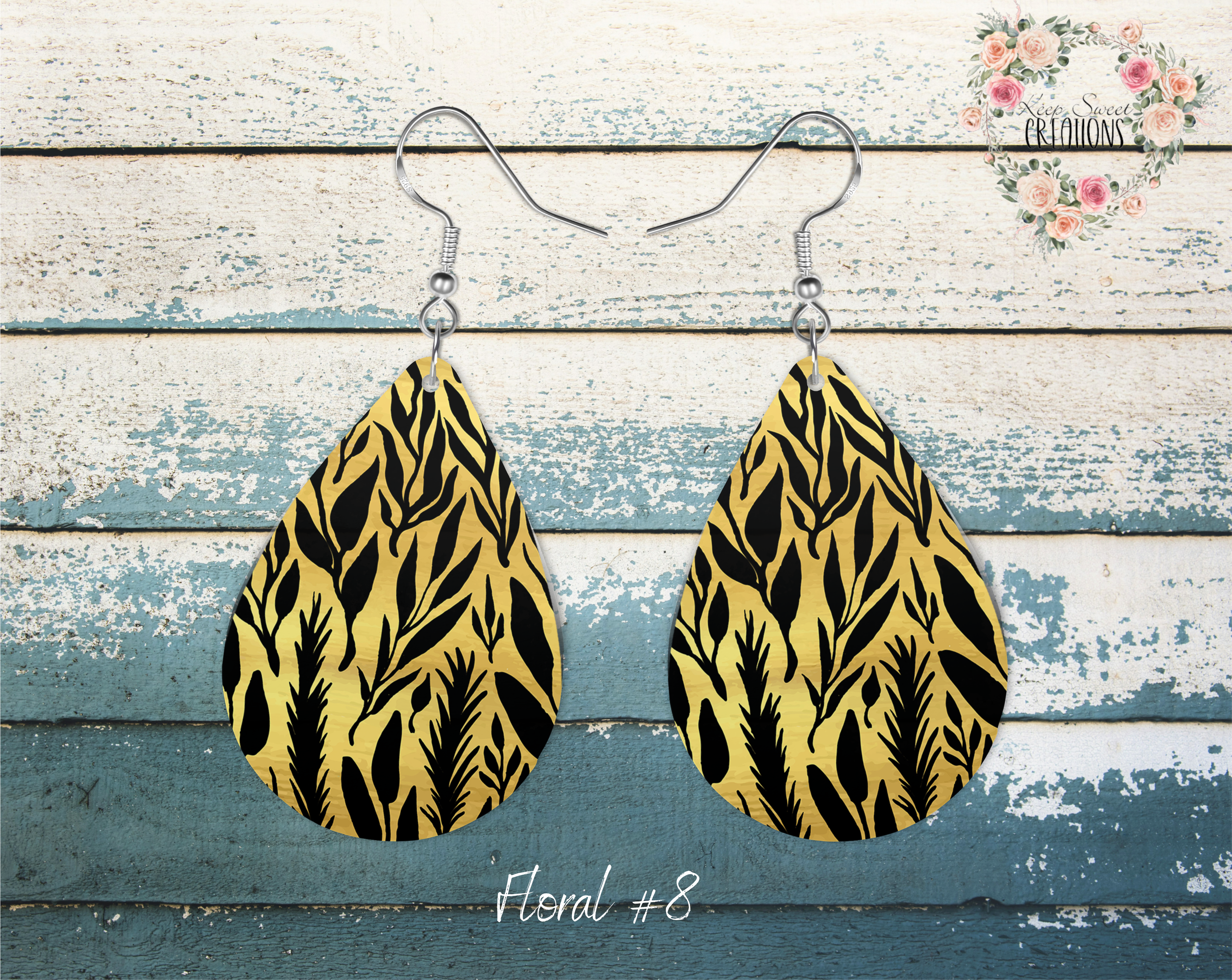 Elegant Floral Teardrop Earrings – Nature-Inspired Dangle Jewelry