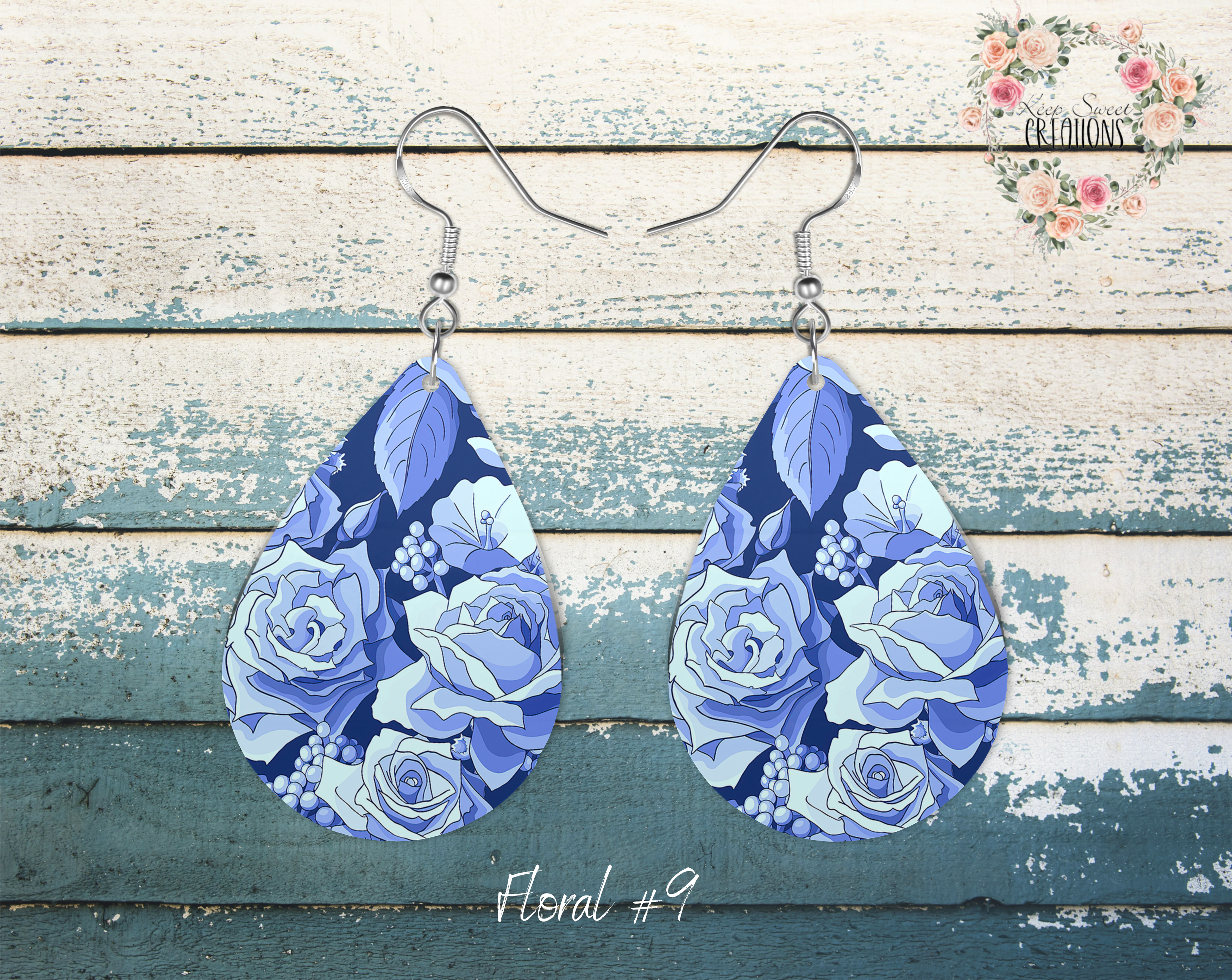 Elegant Floral Teardrop Earrings – Nature-Inspired Dangle Jewelry