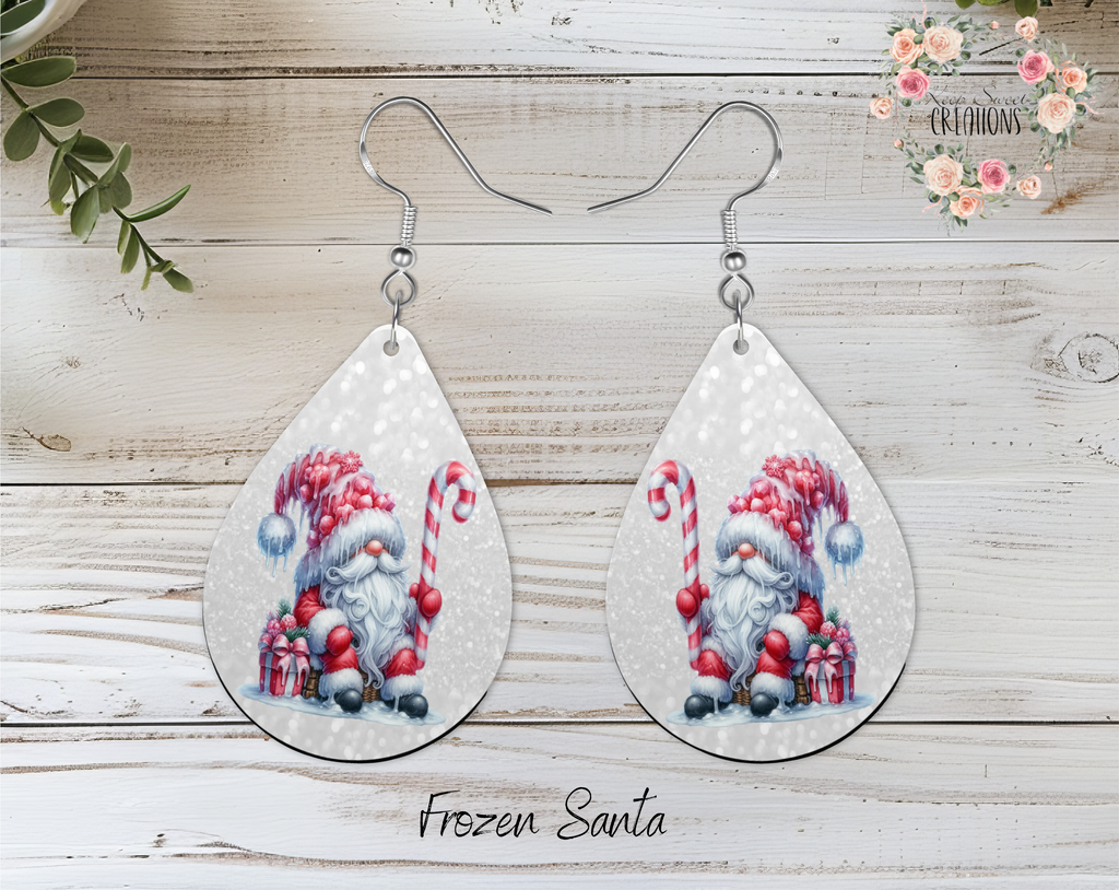 Christmas Gnome Teardrop Earrings – Whimsical Holiday Jewelry