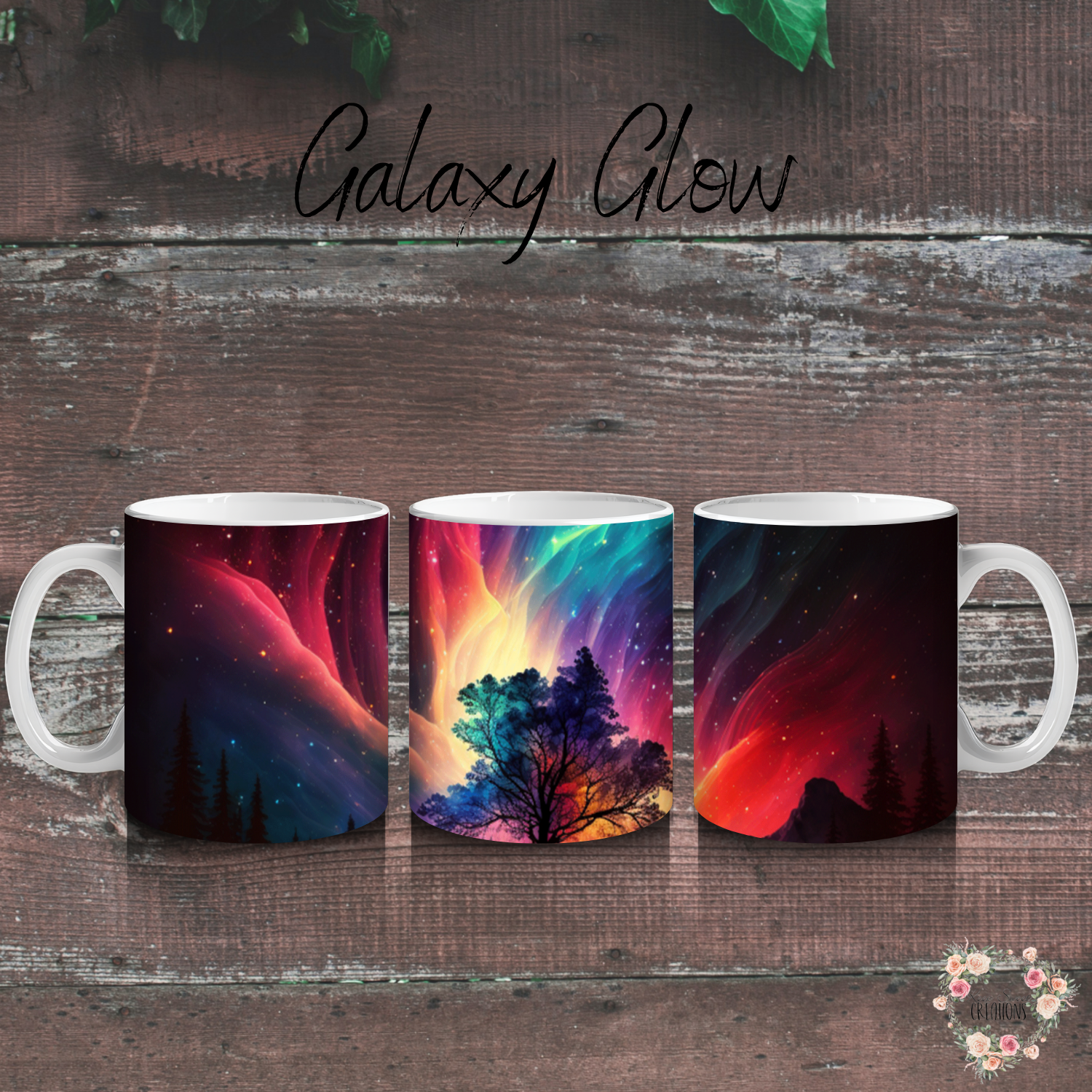 Northern Lights Galaxy Glow tumbler with aurora borealis design – celestial drinkware