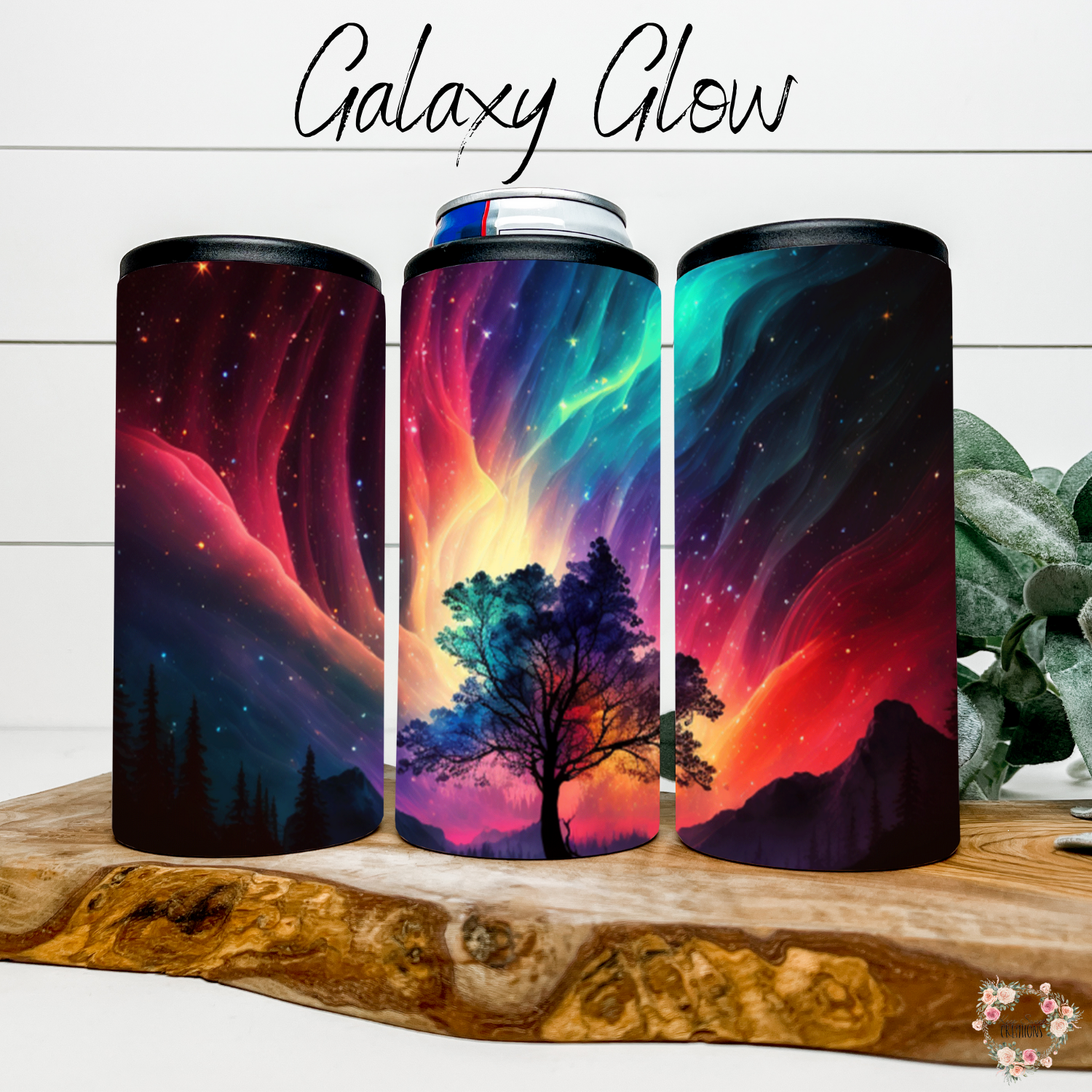 Northern Lights Galaxy Glow tumbler with aurora borealis design – celestial drinkware