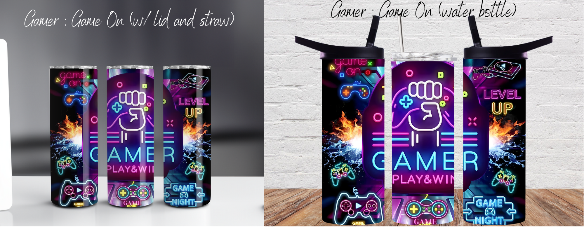 Game on - Gamer Tumbler Collection – Gaming Drinkware for Gamers