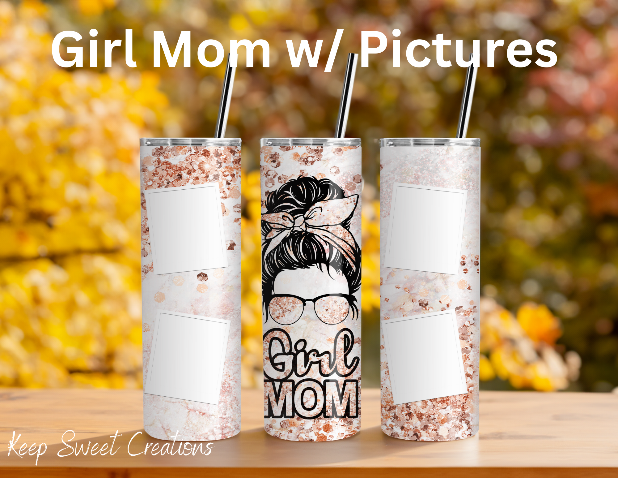 Girl Mom tumbler with floral design for mothers & daughters