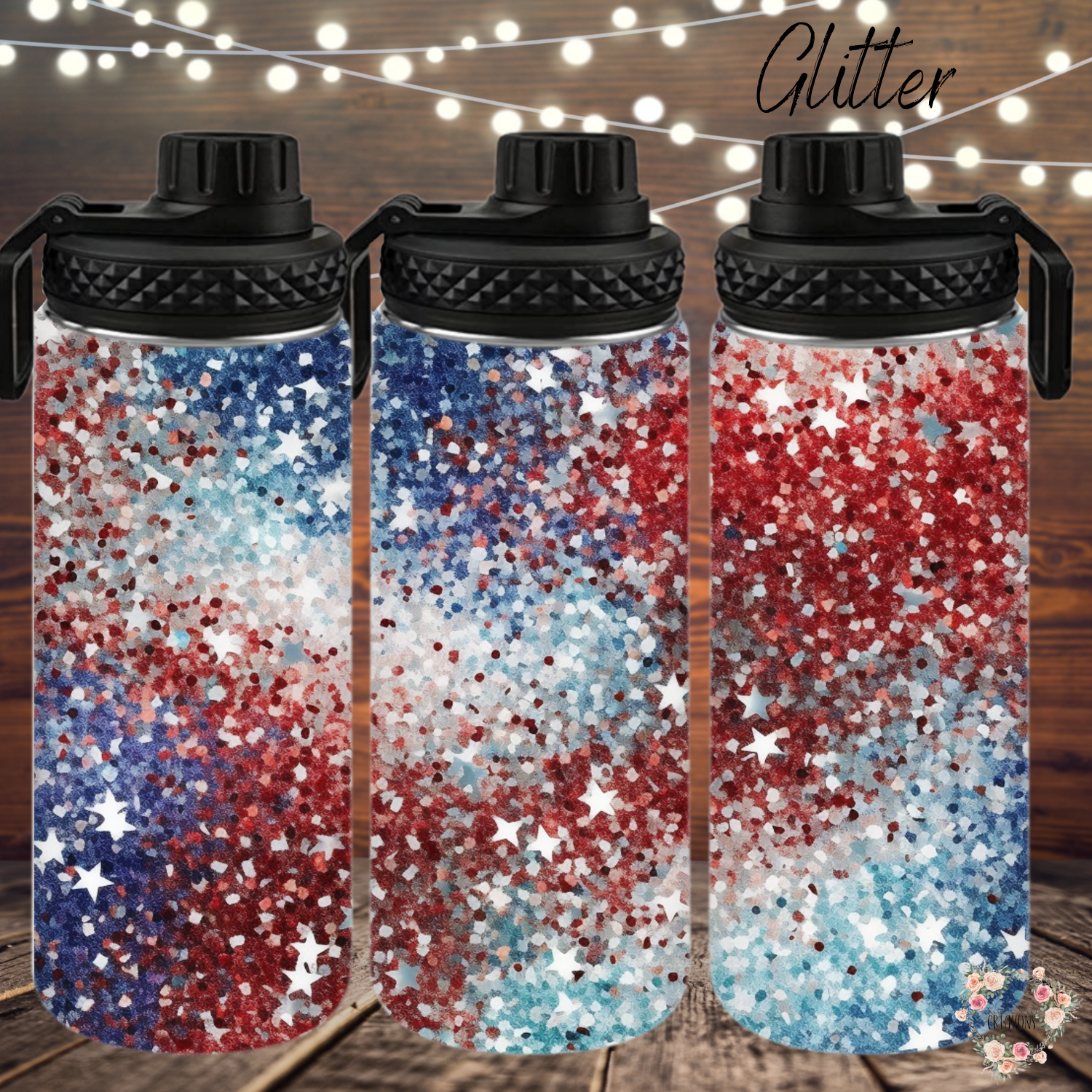 Glitter Tumbler – Red White & Blue Firework Cup | Patriotic Drinkware