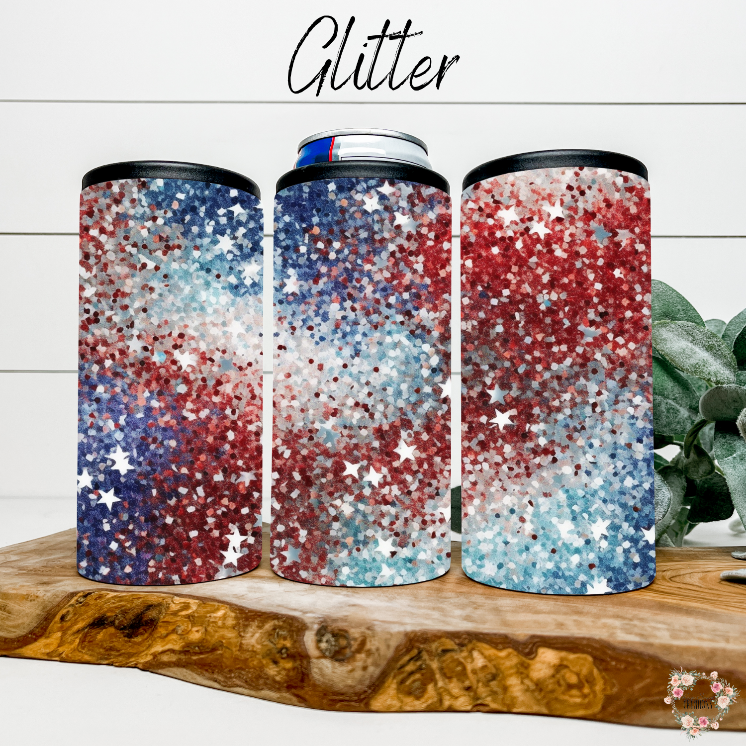 Glitter Tumbler – Red White & Blue Firework Cup | Patriotic Drinkware