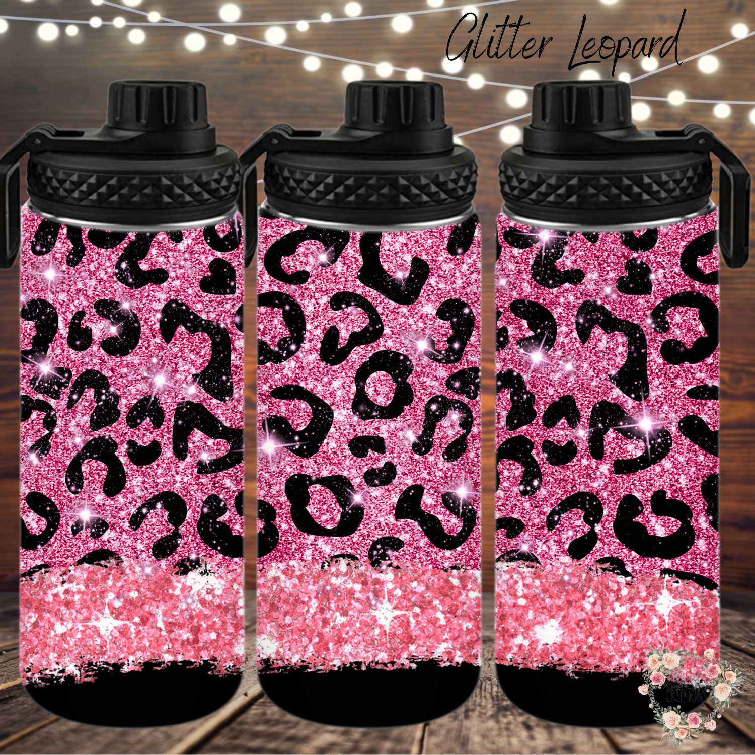 Leopard print glitter Tumbler – glam drinkware