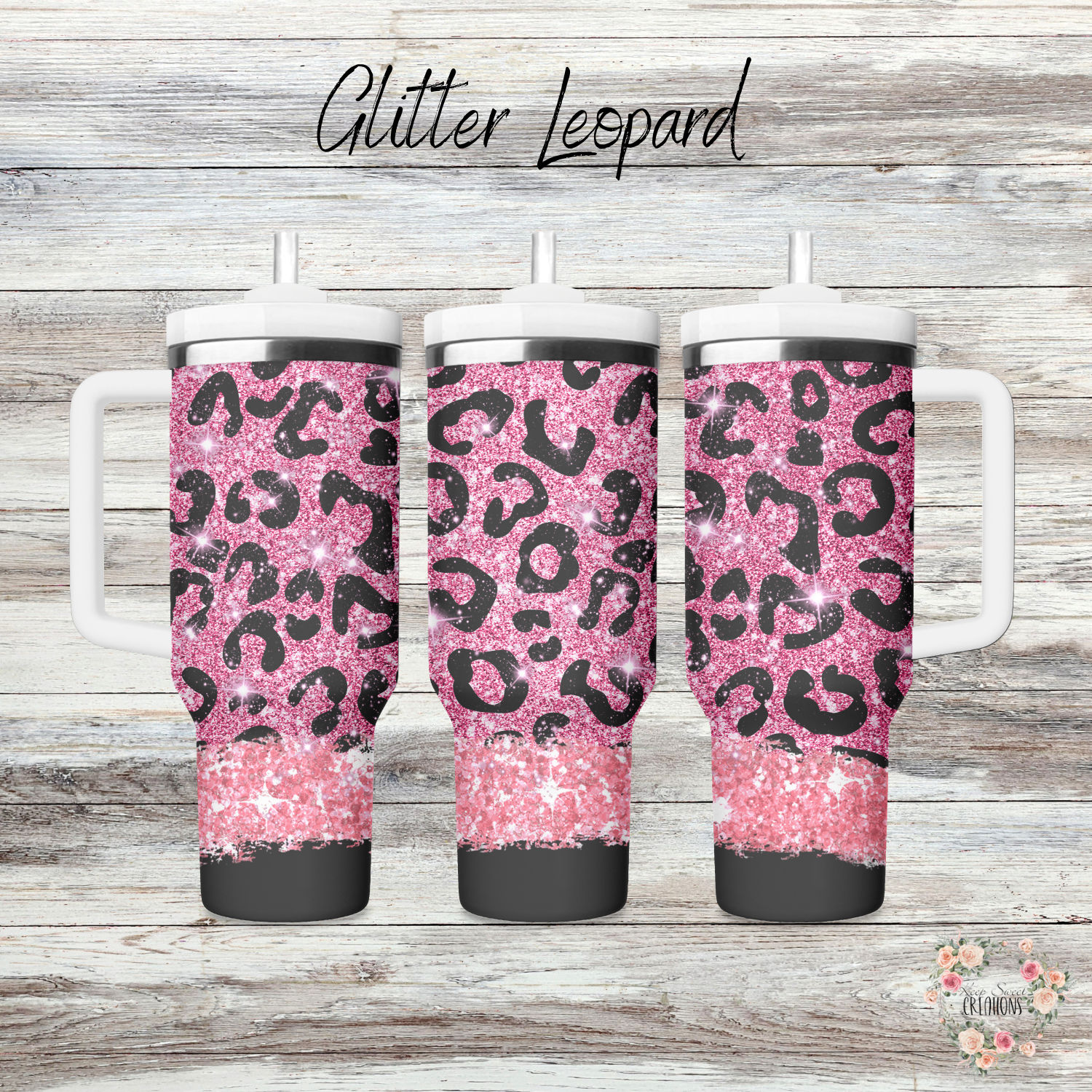 Leopard print glitter Tumbler – glam drinkware