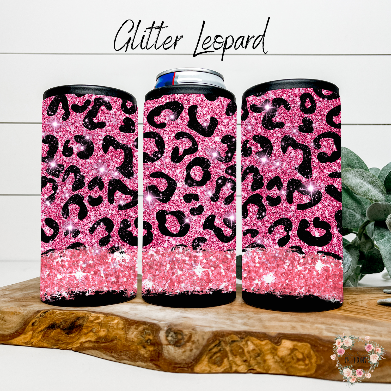 Glitter Leopard Glam Tumbler Collection – Pink Sparkle Leopard Print Drinkware (11–40 oz)