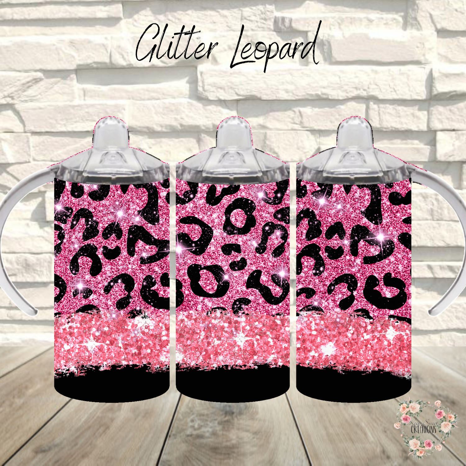 Glitter Leopard Glam Tumbler Collection – Pink Sparkle Leopard Print Drinkware (11–40 oz)