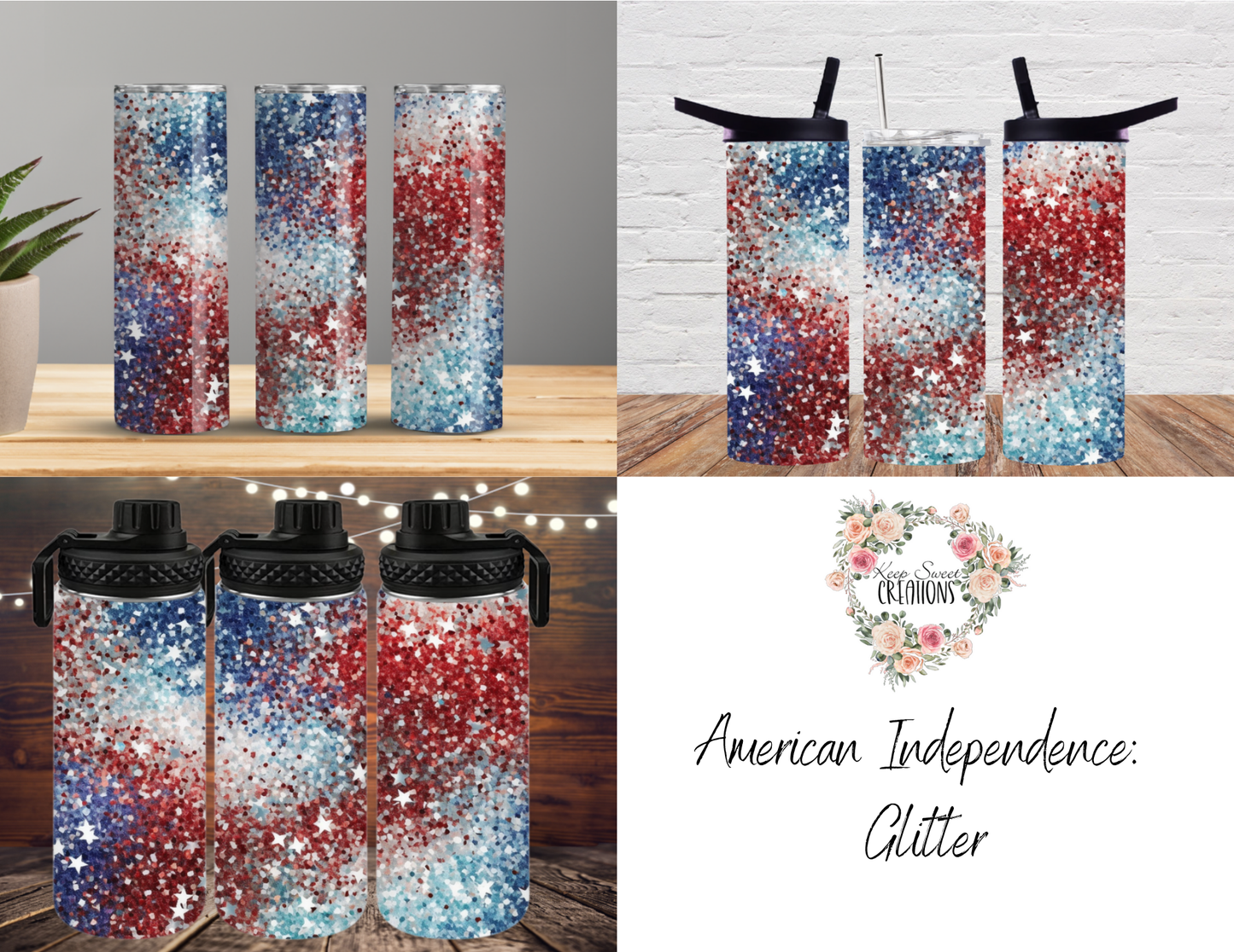 American Independence: Glitter, Stain glass and Dots