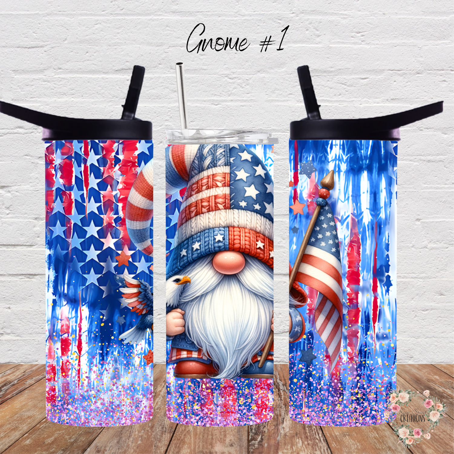 Patriotic Gnome Cup | Red White & Blue USA Drinkware - (Gnome #1) Tumbler